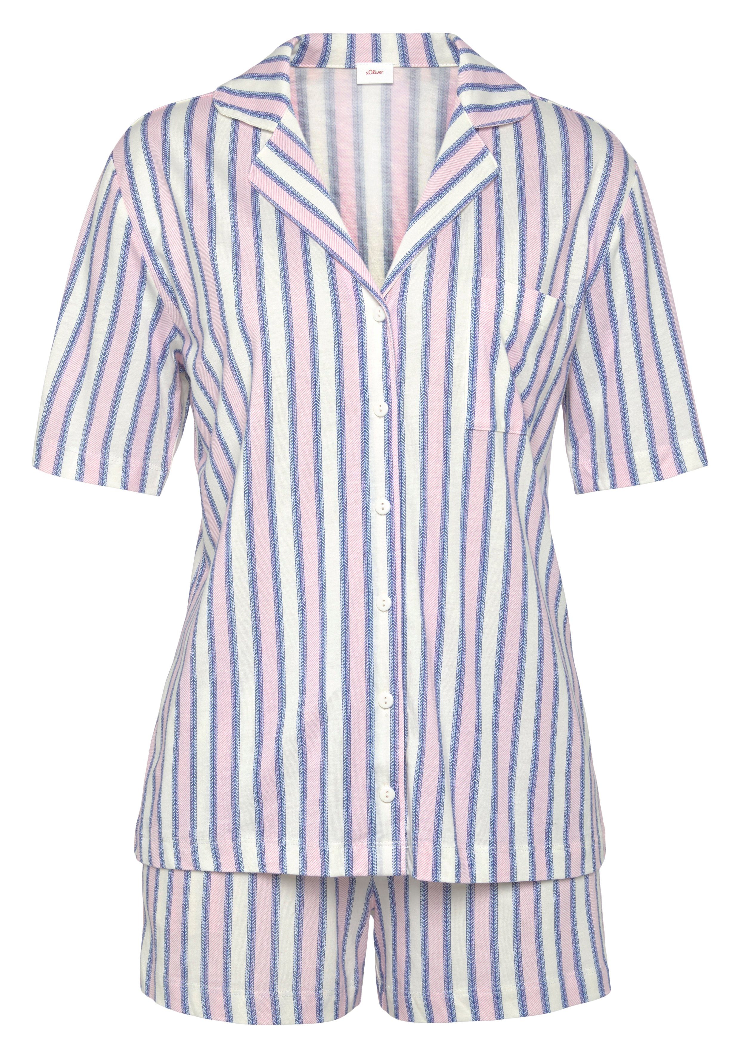 s.Oliver RED LABEL Beachwear Shortama in klassieke stijl (2-delig)