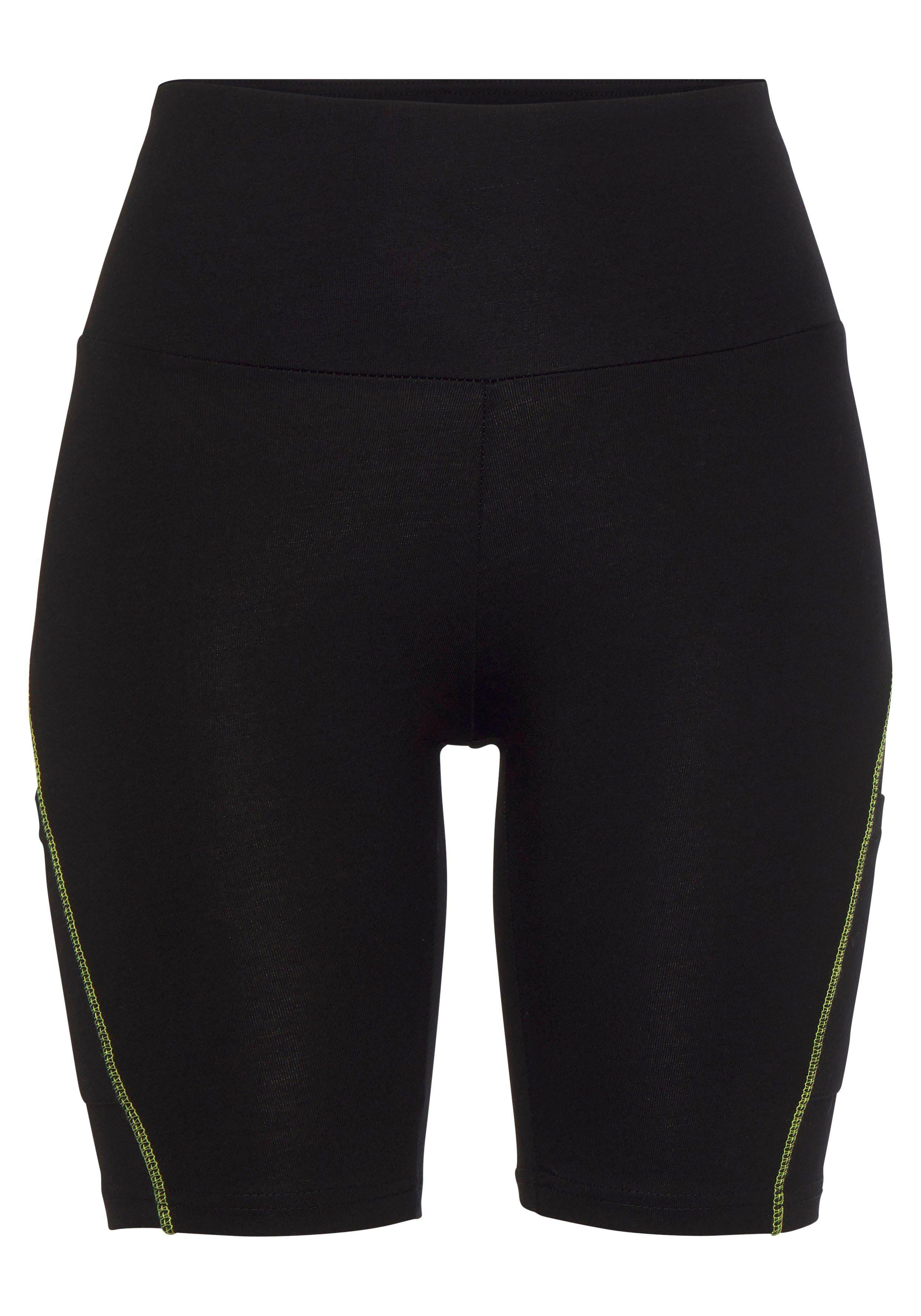 active by Lascana Fietsbroekje Korte broek met gekleurde contrastnaden