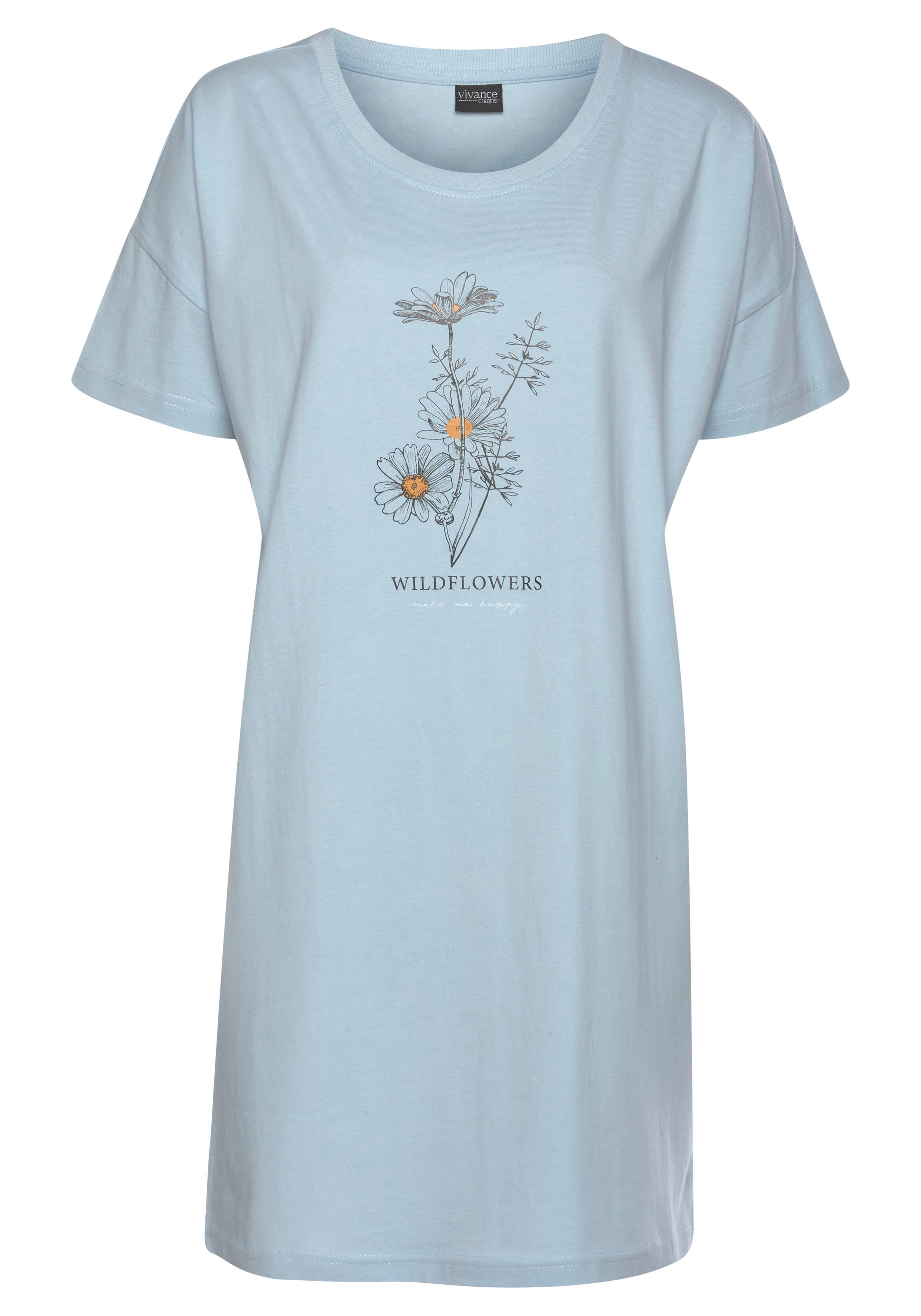 Vivance Dreams Big-shirt met frontprint (Set van 2) nachthemden maat 40/42 multicolor