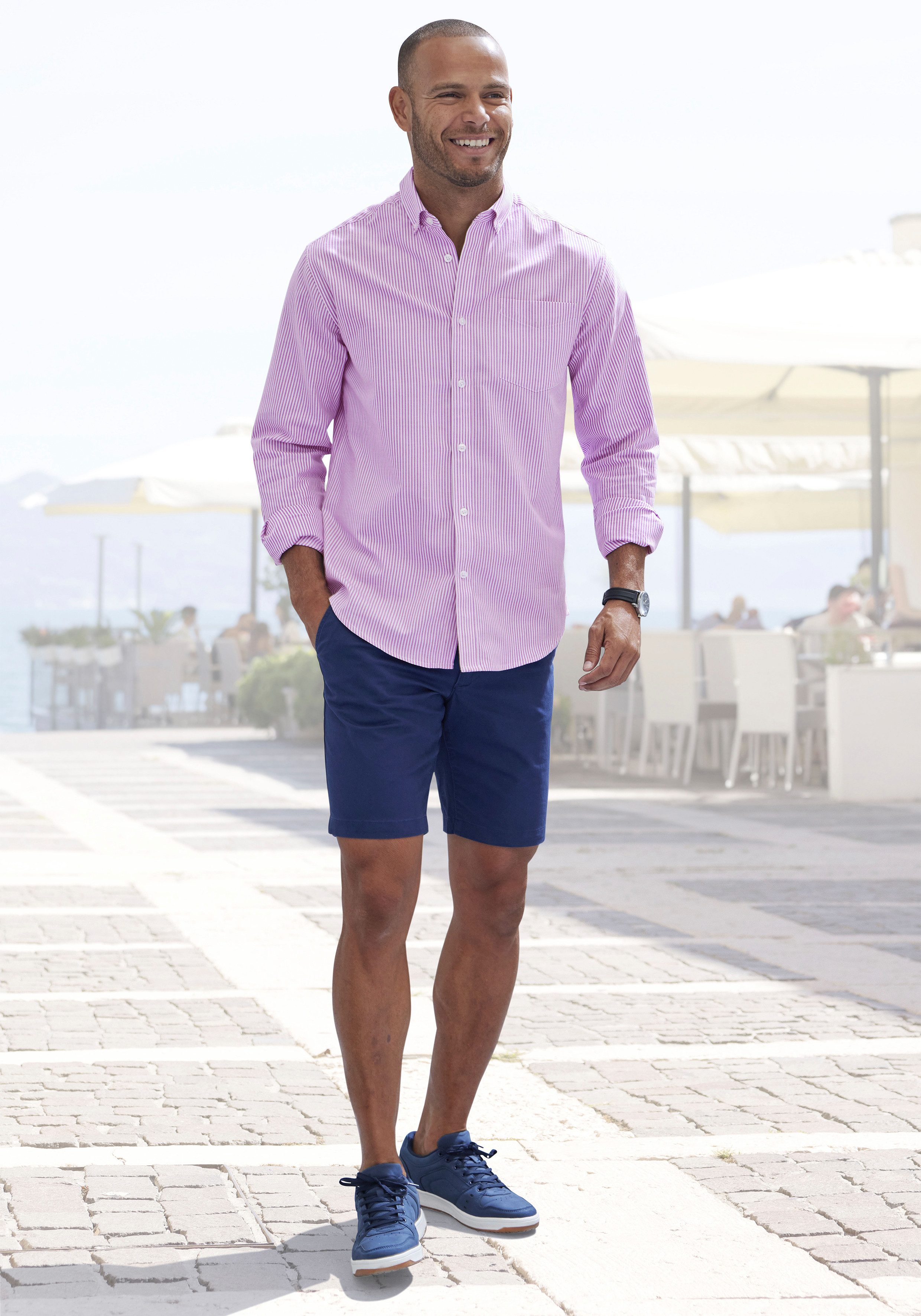 H.I.S Overhemd met lange mouwen Regular fit Oxford overhemd langarm met button-down-kraag van 100% katoen