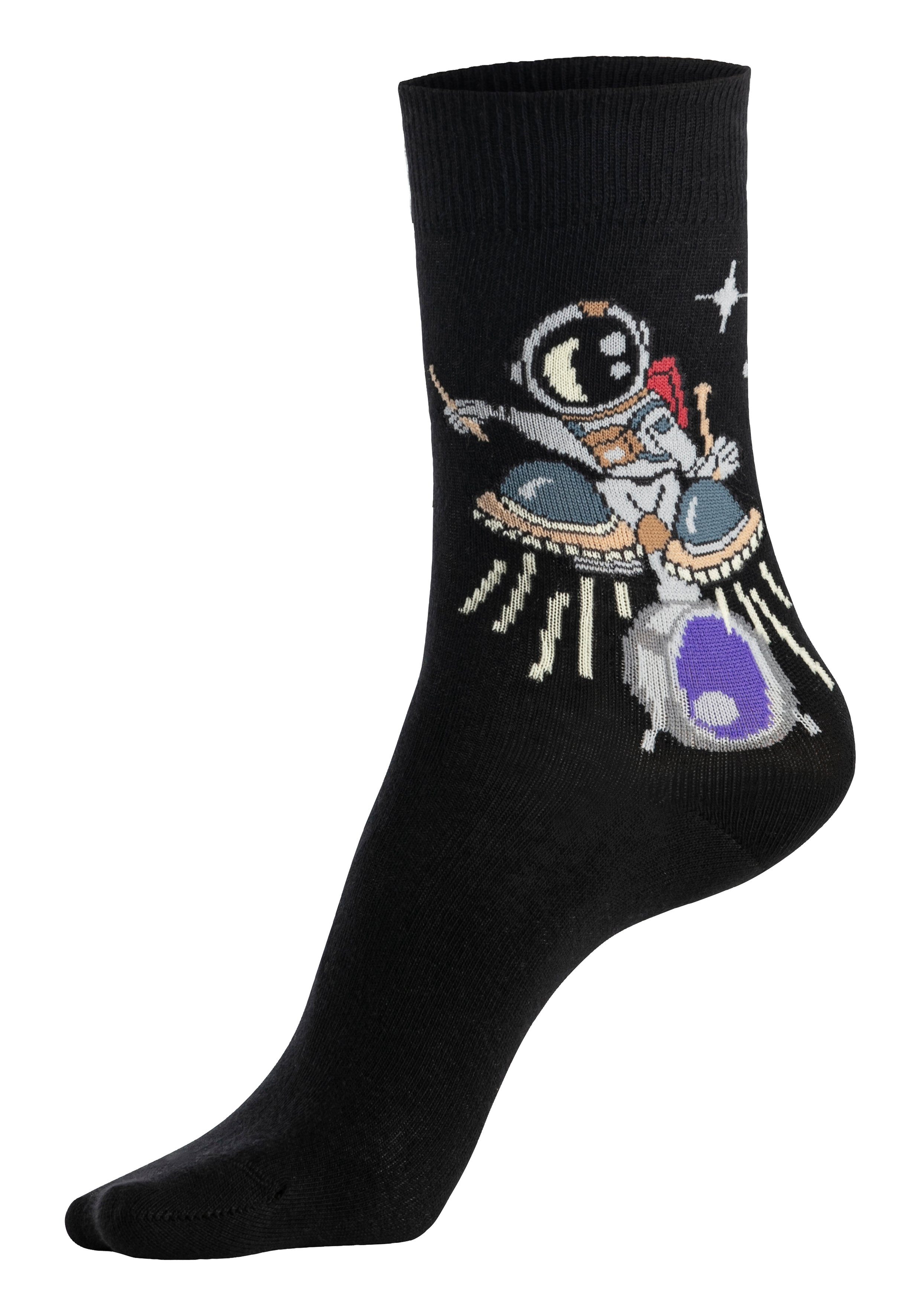 H.I.S Sokken met astronaut-motieven (set, 5 paar)