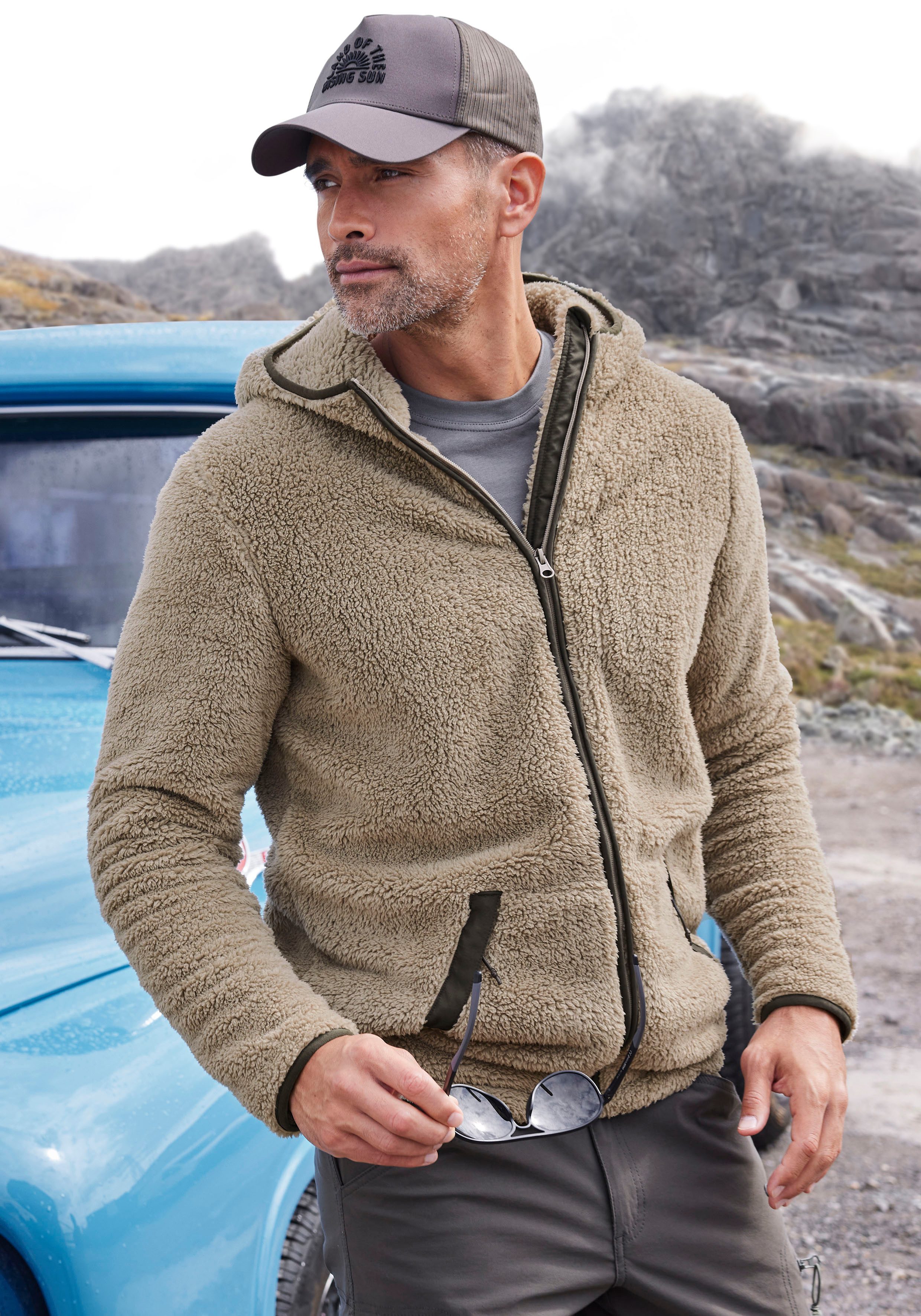 John Devin Capuchonvest in zacht teddy fleece