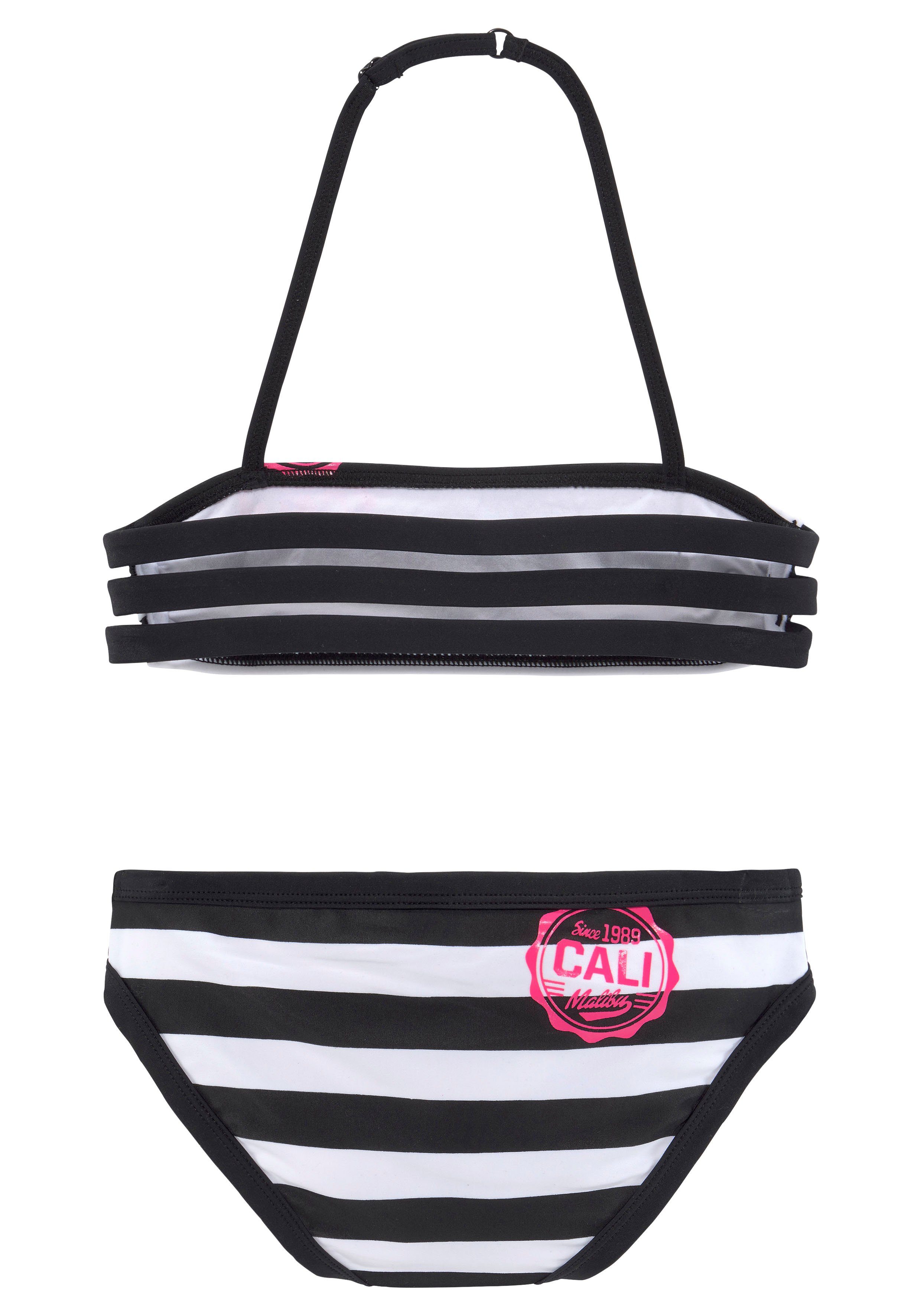 Bench. Bandeaubikini met trendy strepen bikini's maat 170/176 zwart