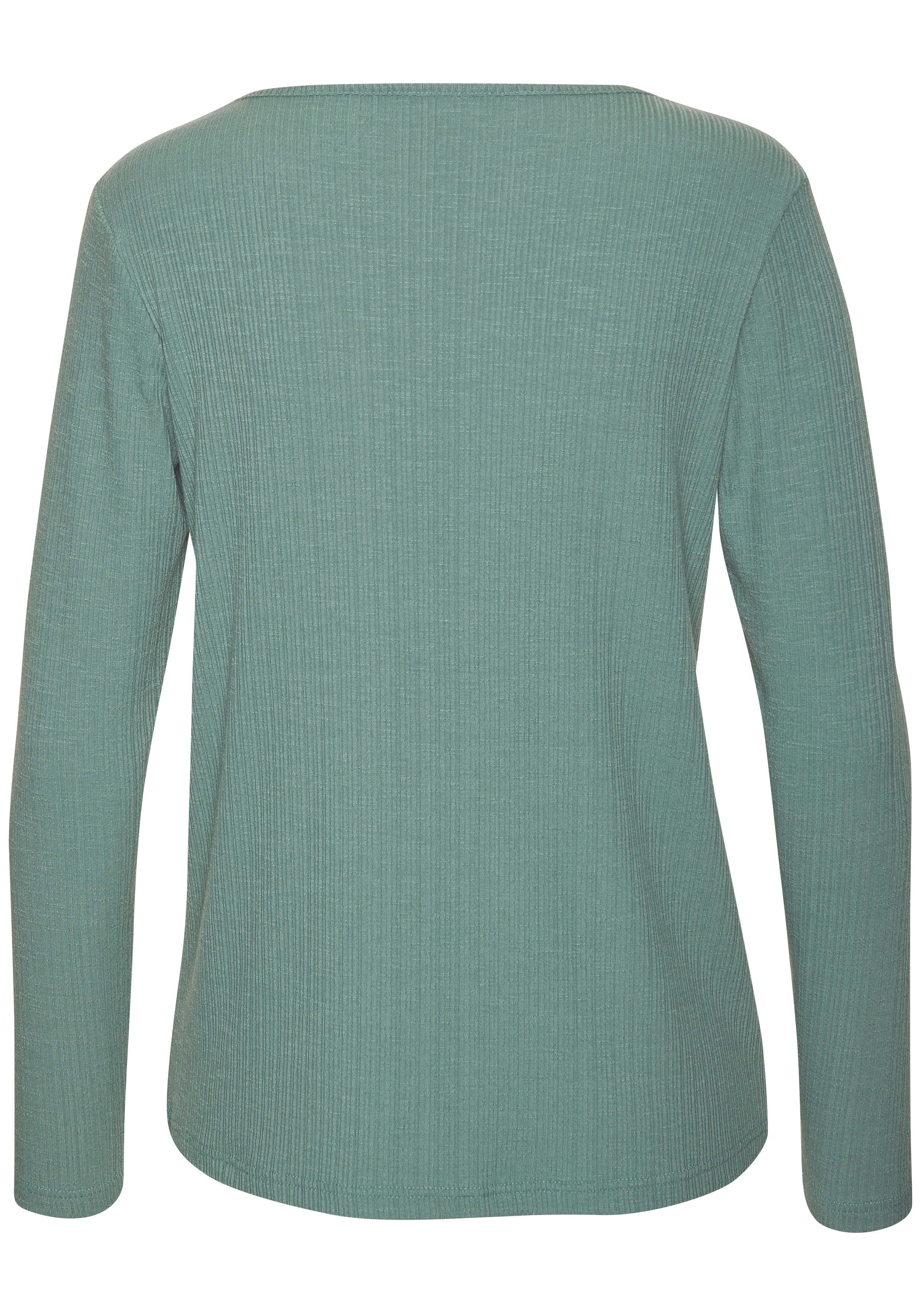 Vivance Shirt met lange mouwen Met modieuze ribstructuur gemaakt van soepelvallende kwaliteit met viscose