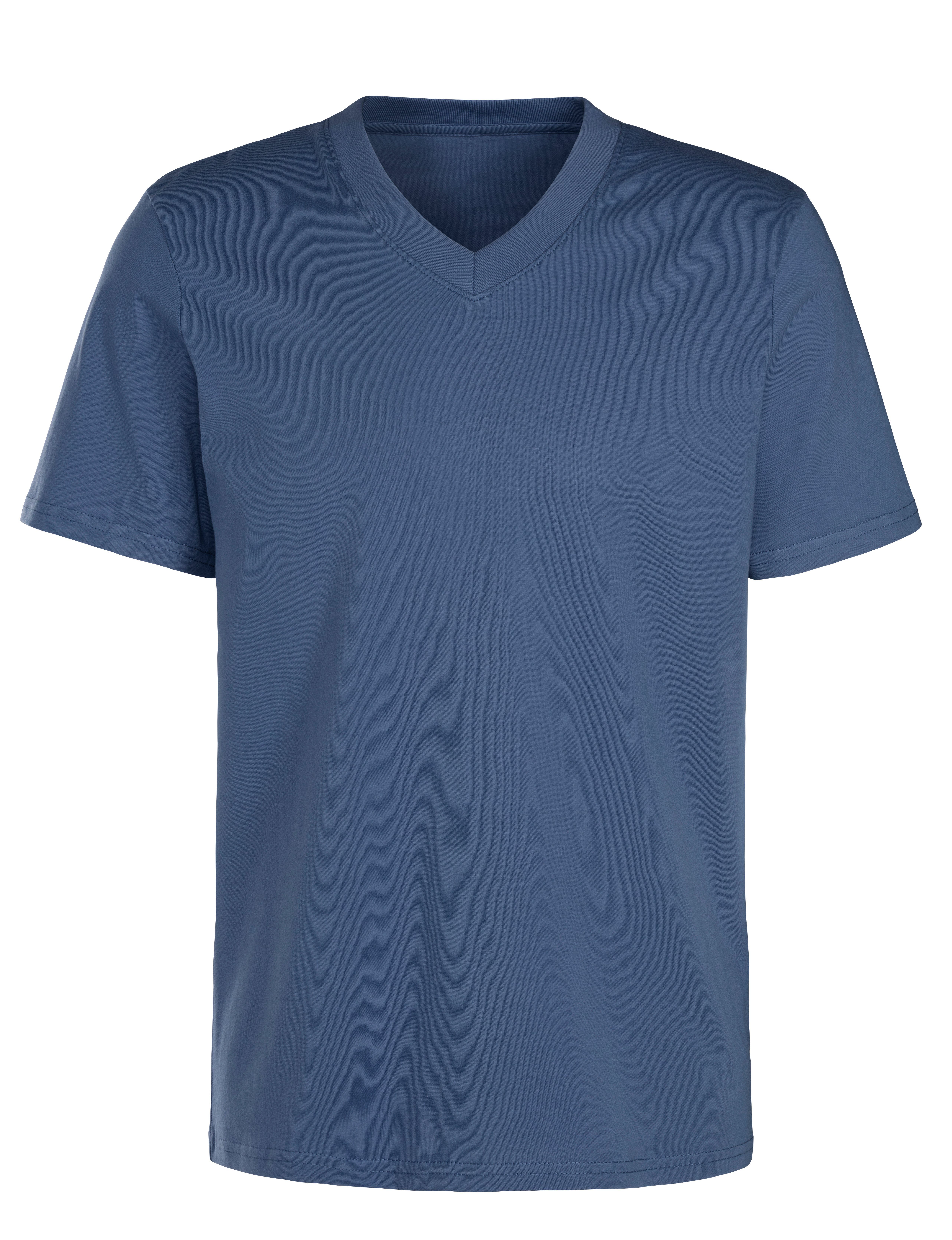 KangaROOS T-shirt Regular fit Vrijetijdsshirt met korte mouwen, V-hals van 100% katoen (Set van 2)