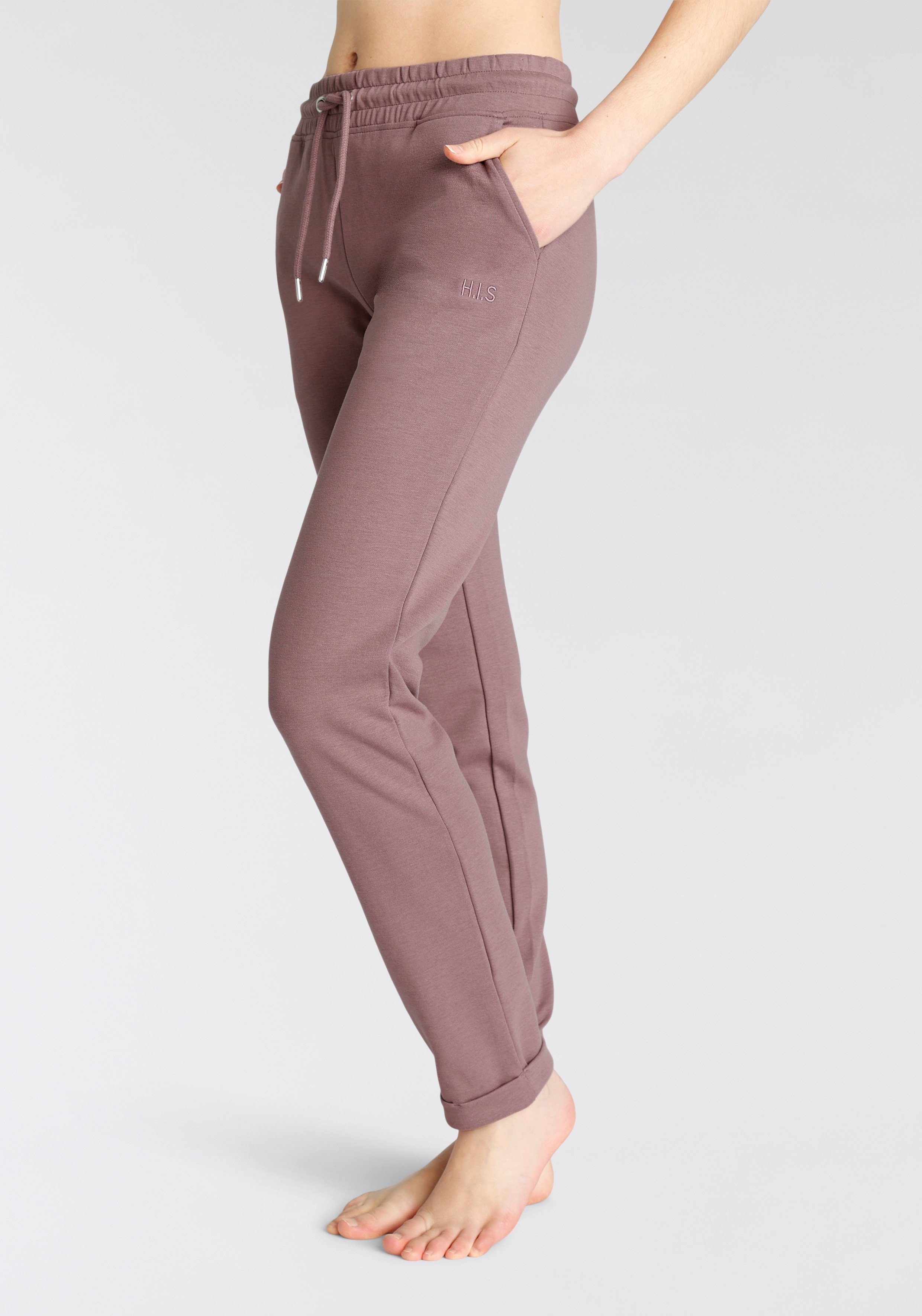 H.I.S Sweatbroek / relaxbroek / sweatbroek Slipbroek met kleine omslag aan de zoom, loungewear
