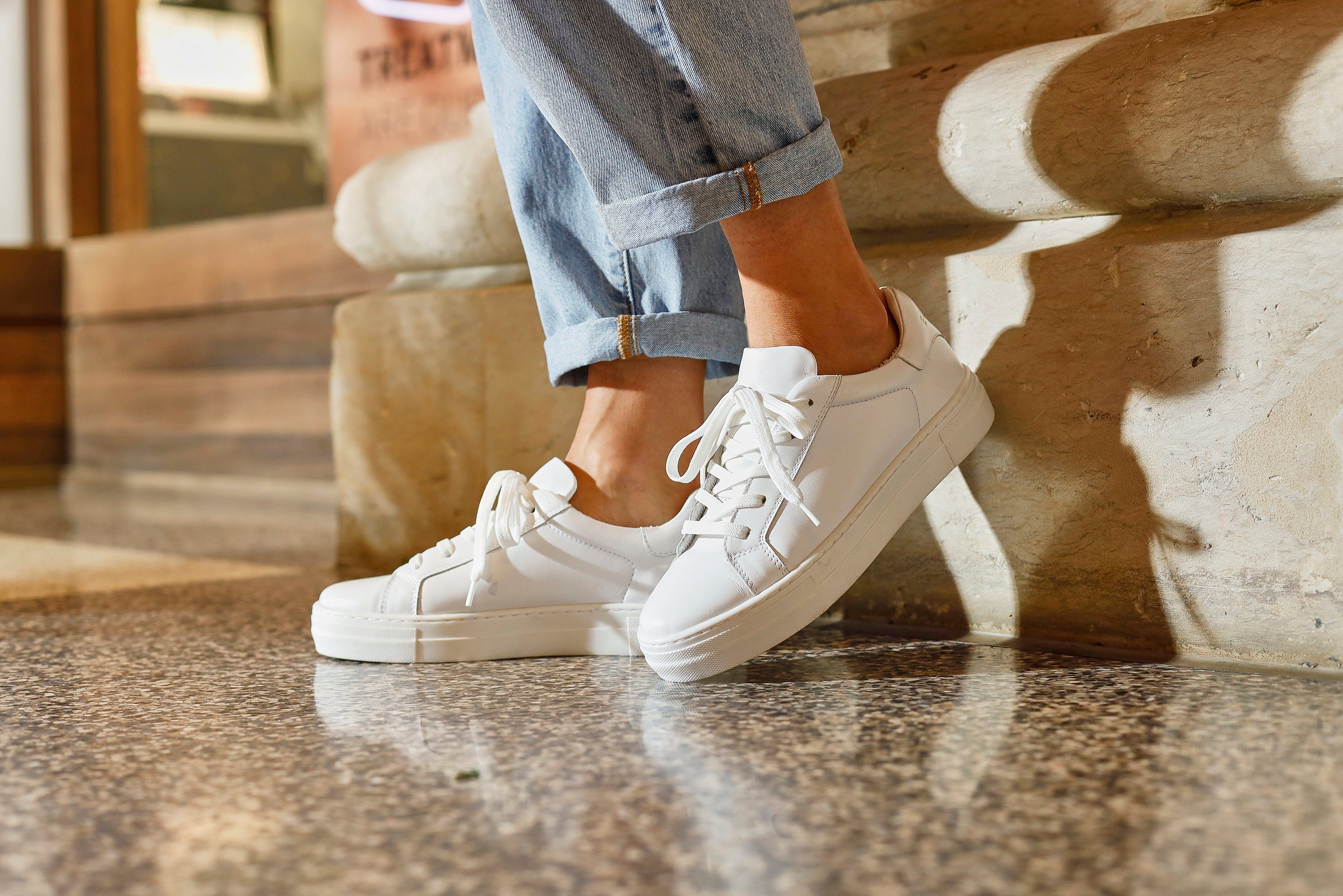Elbsand Sneakers Veterschoen, vrijetijdsschoen, leer, zachte frotté binnenvoering