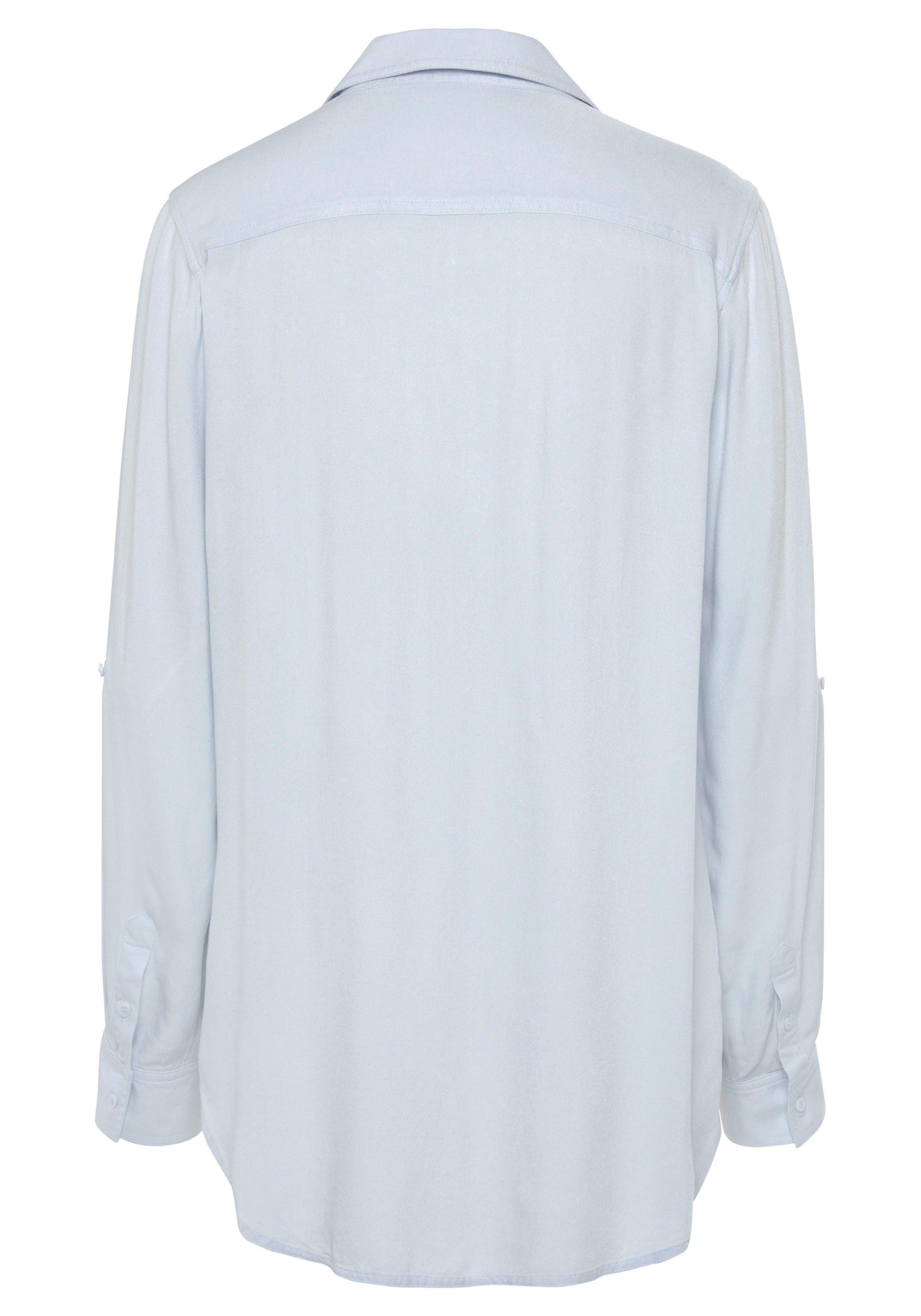 Vivance Overhemdblouse van zachte lyocellkwaliteit, luchtige damesblouse, casual-chic