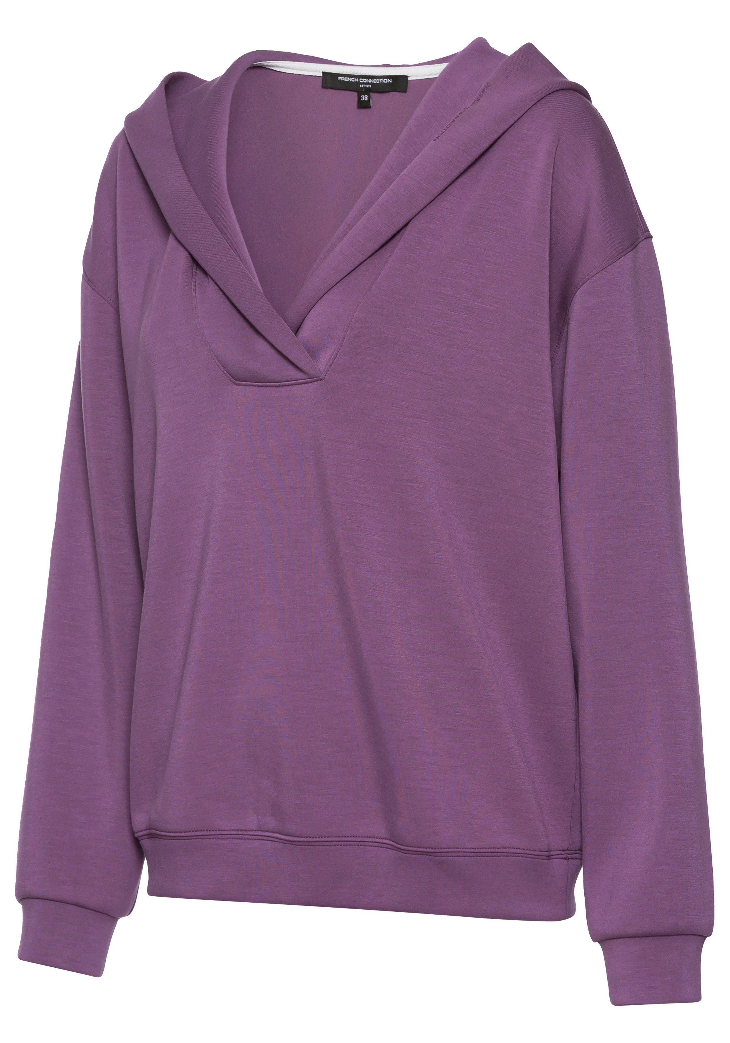 French Connection Hoodie met v-hals en brede kraag, loungewear