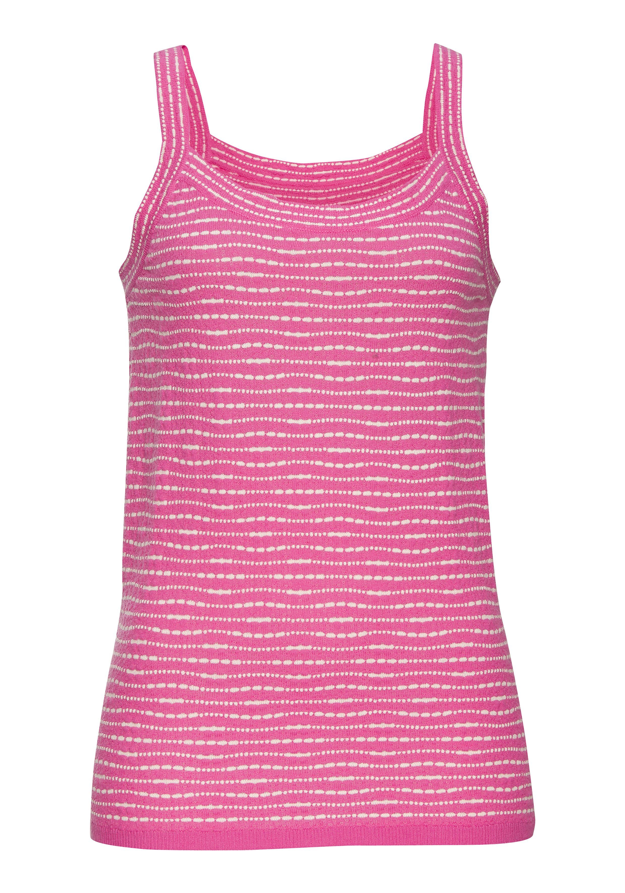Vivance Gebreide top Met strepen van voorgeverfd garen strandtops maat 44/46 roze