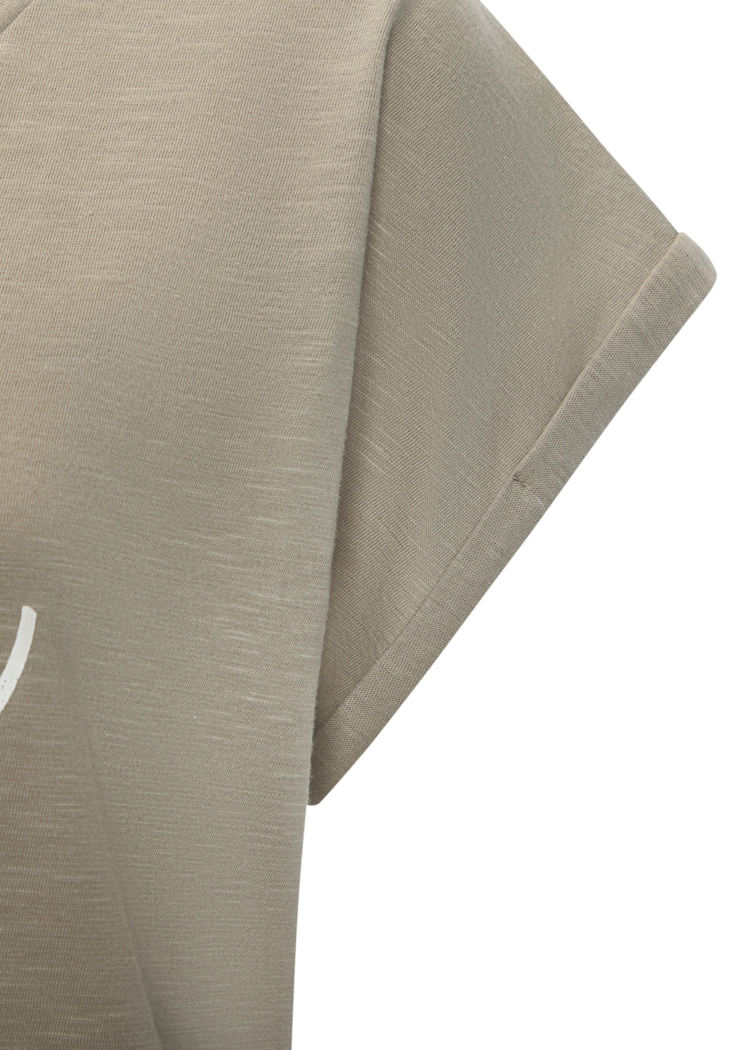 Beachtime T-shirt Met frontprint "Smile" in een zachte katoenkwaliteit