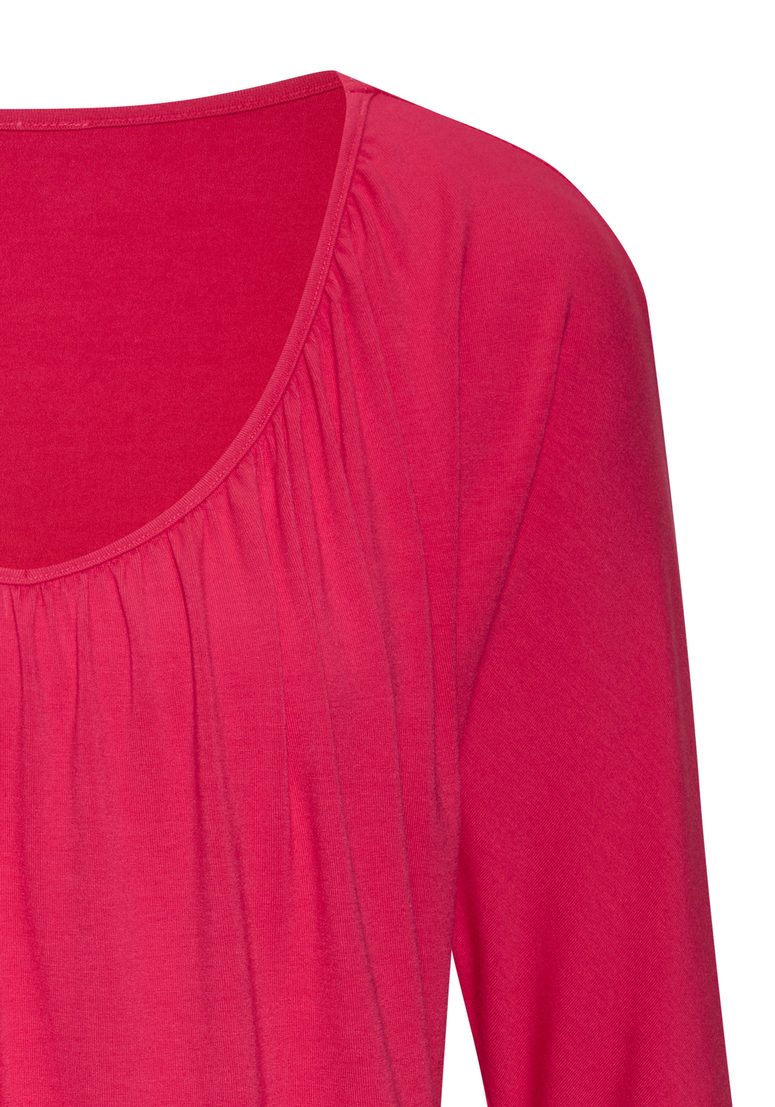 Lascana Shirt met 3/4 mouwen Met fijne plooien bij de hals