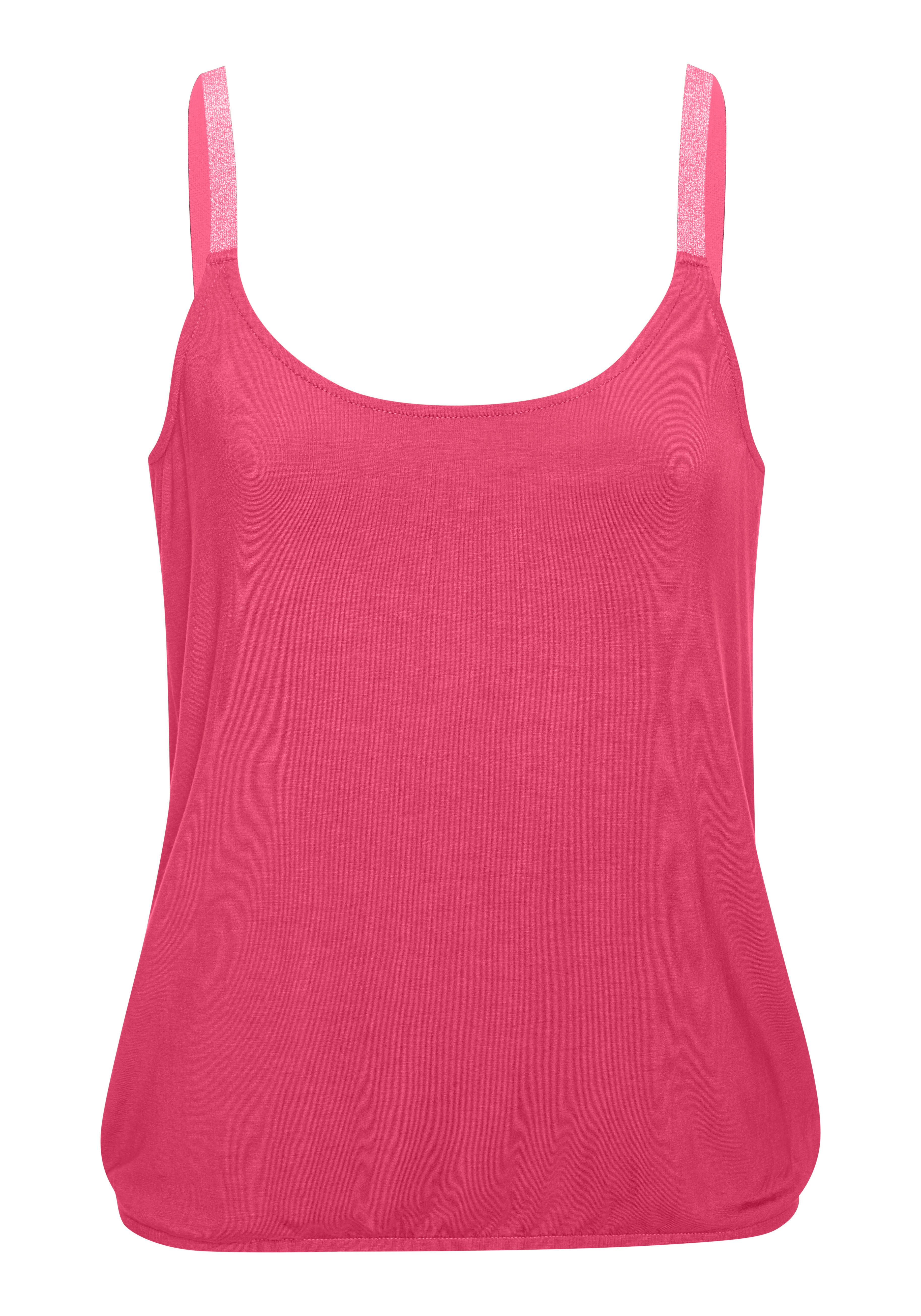 Vivance Top Met elastische glitters van zachte viscose-stretch (Set van 2)