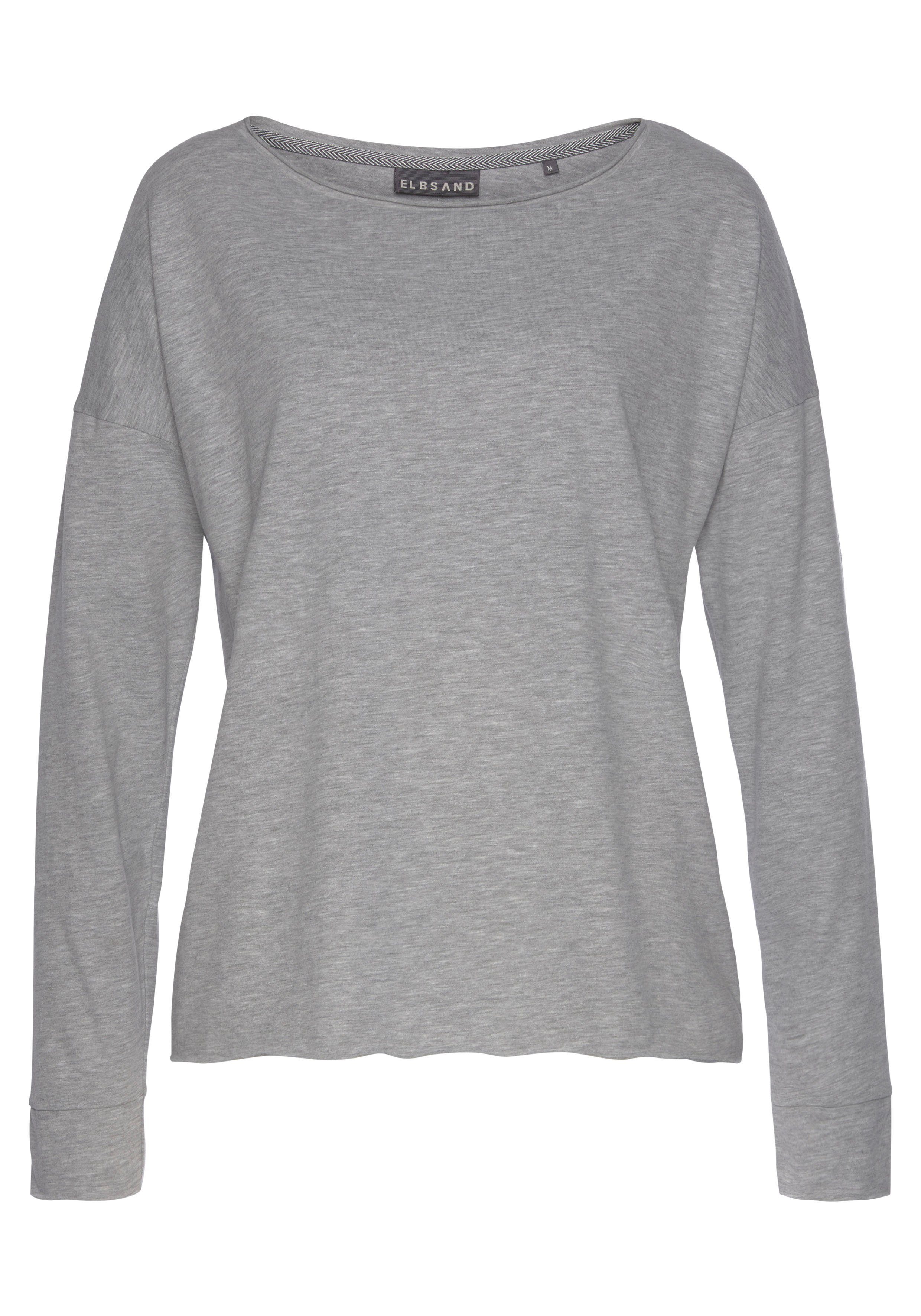 Elbsand Shirt met lange mouwen Eltje met logoprint op de rug, longsleeve van katoenmix