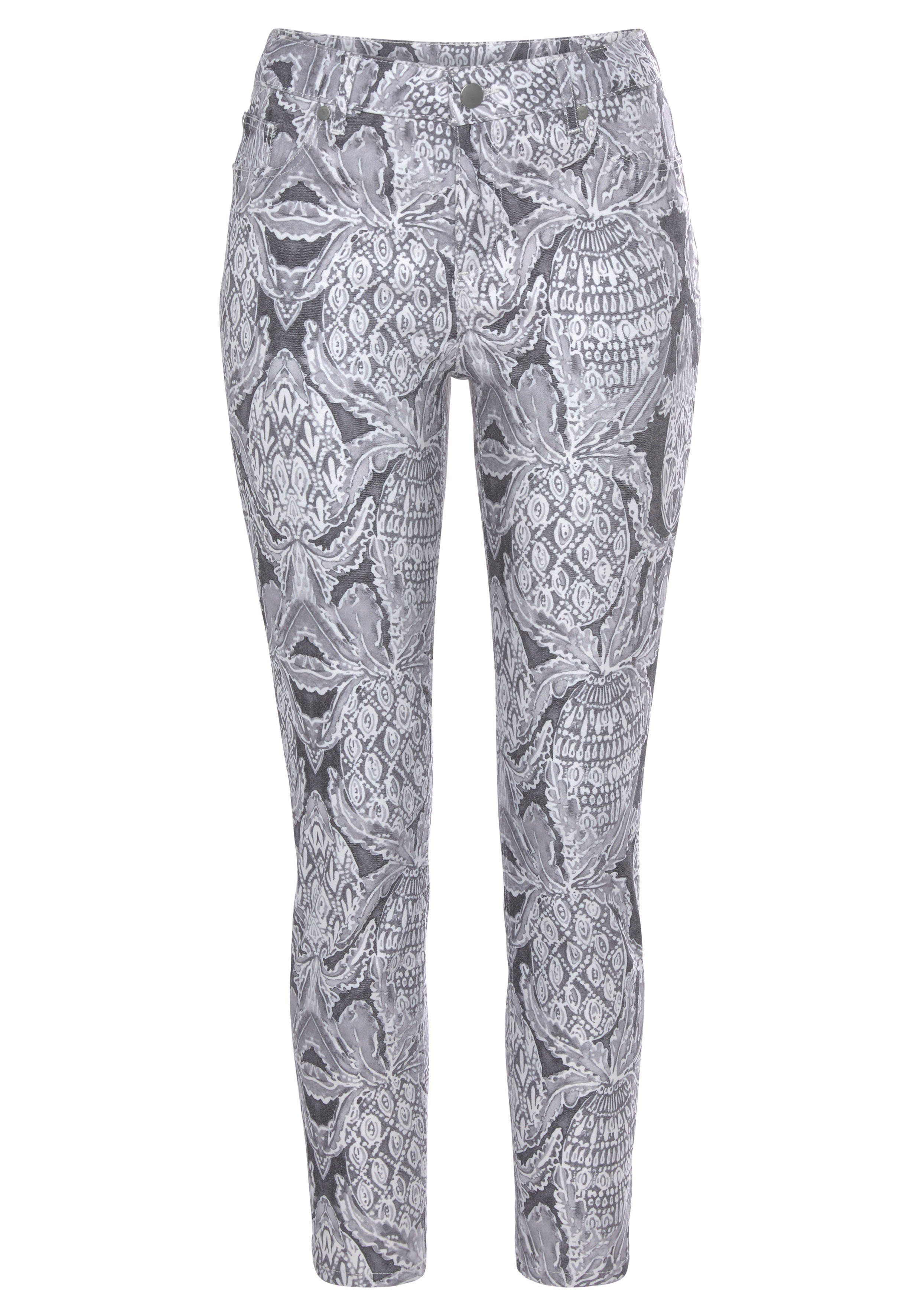 Lascana 7/8-jegging met alloverprint, smalle pasvorm, super-stretch kwaliteit