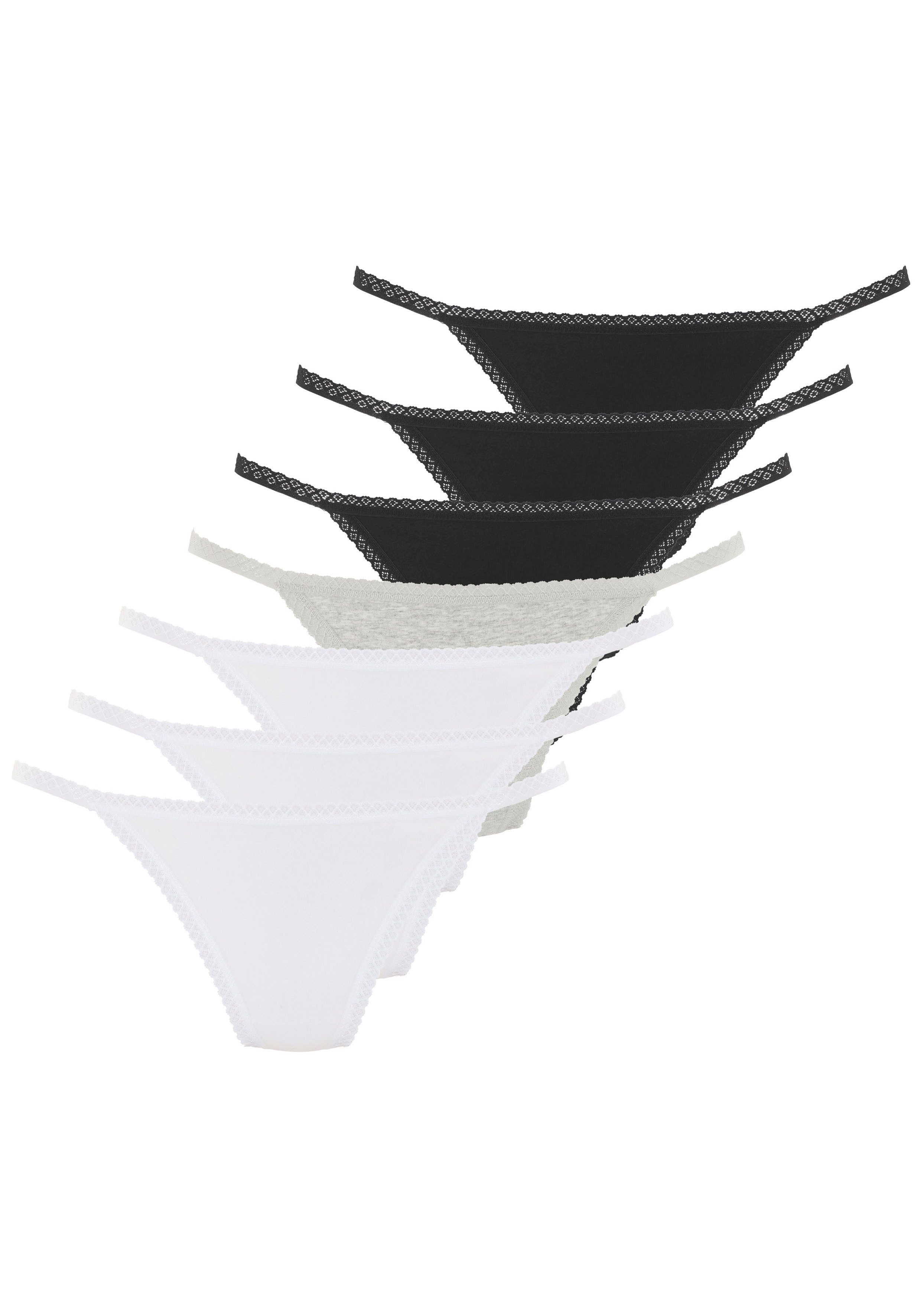 Vivance String met fijne kantafwerking en van zachte katoenkwaliteit (7 stuks in set)