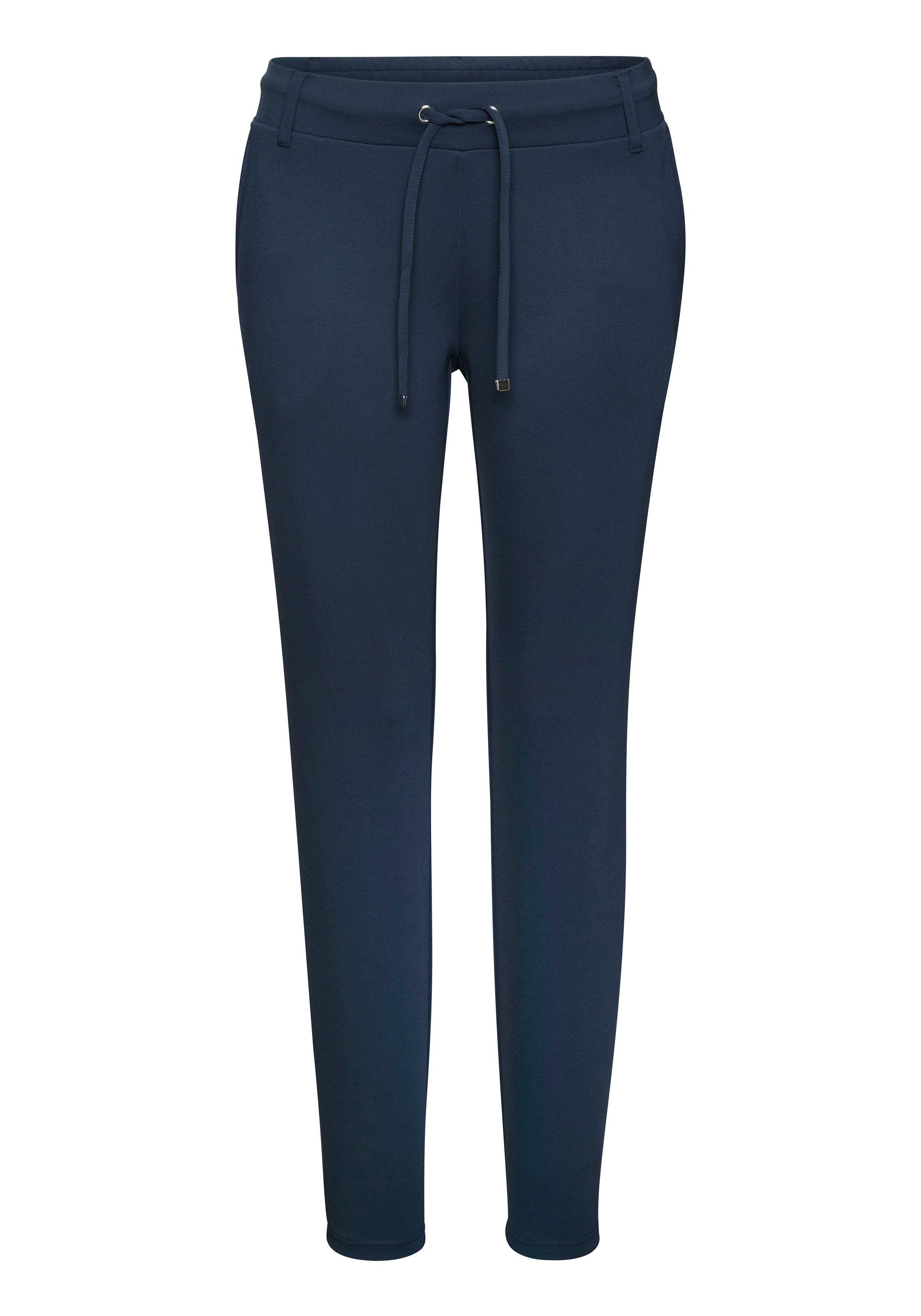 Lascana Jogpants met elastische tailleband en riemlussen, loungewear (1-delig)