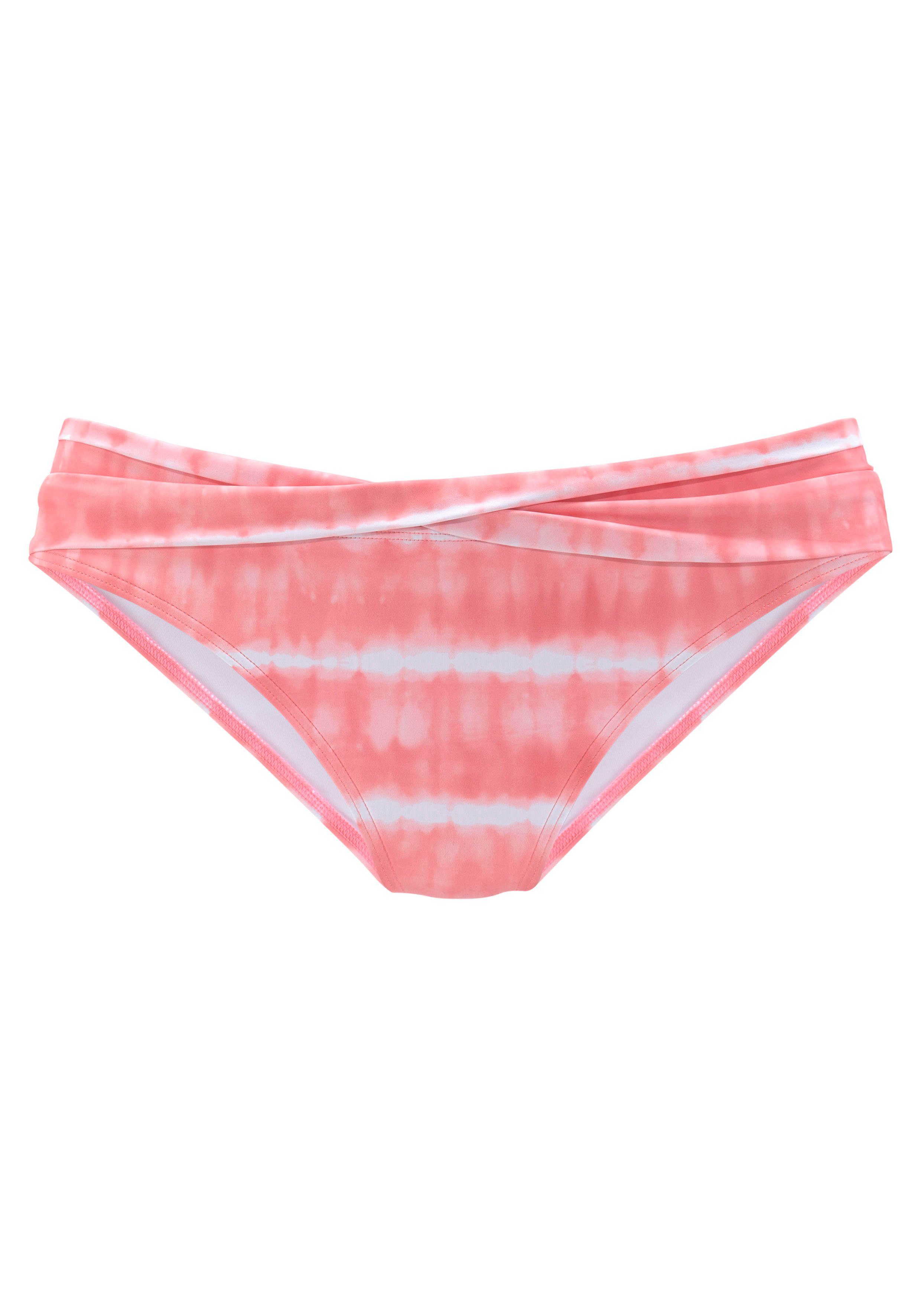 s.oliver red label beachwear bikinibroekje enja met omslagband in v-model roze