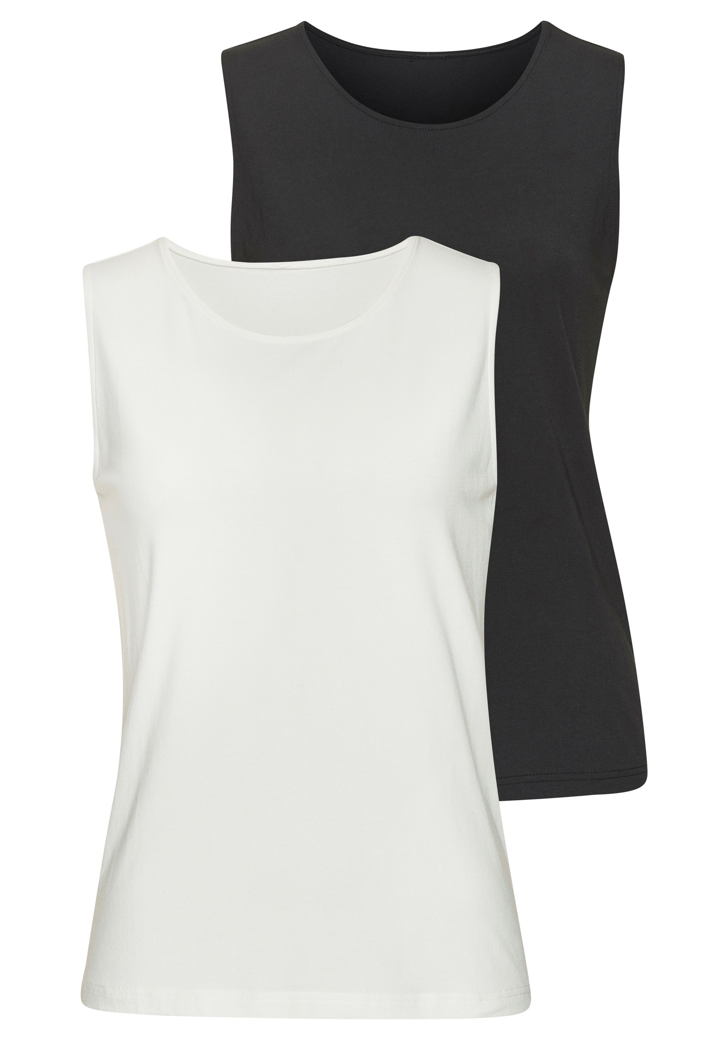 Lascana Tanktop Van elastische katoen-modal kwaliteit (Set van 2)