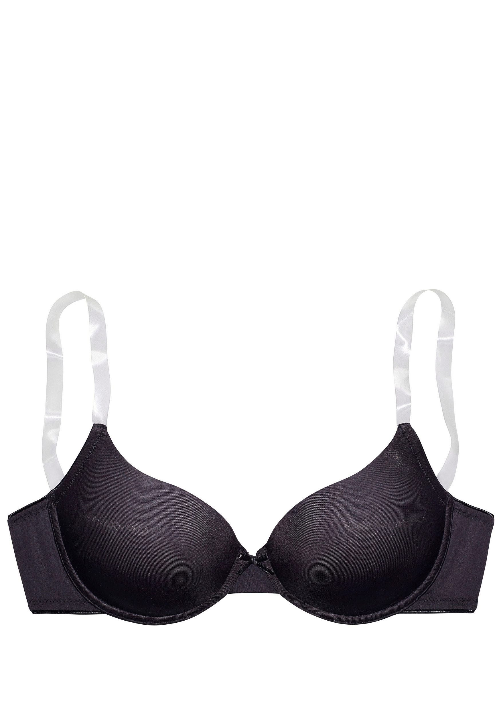 Lascana Bh met steuncups Ela met transparante bandjes, perfecte basic met beugels, basic lingerie