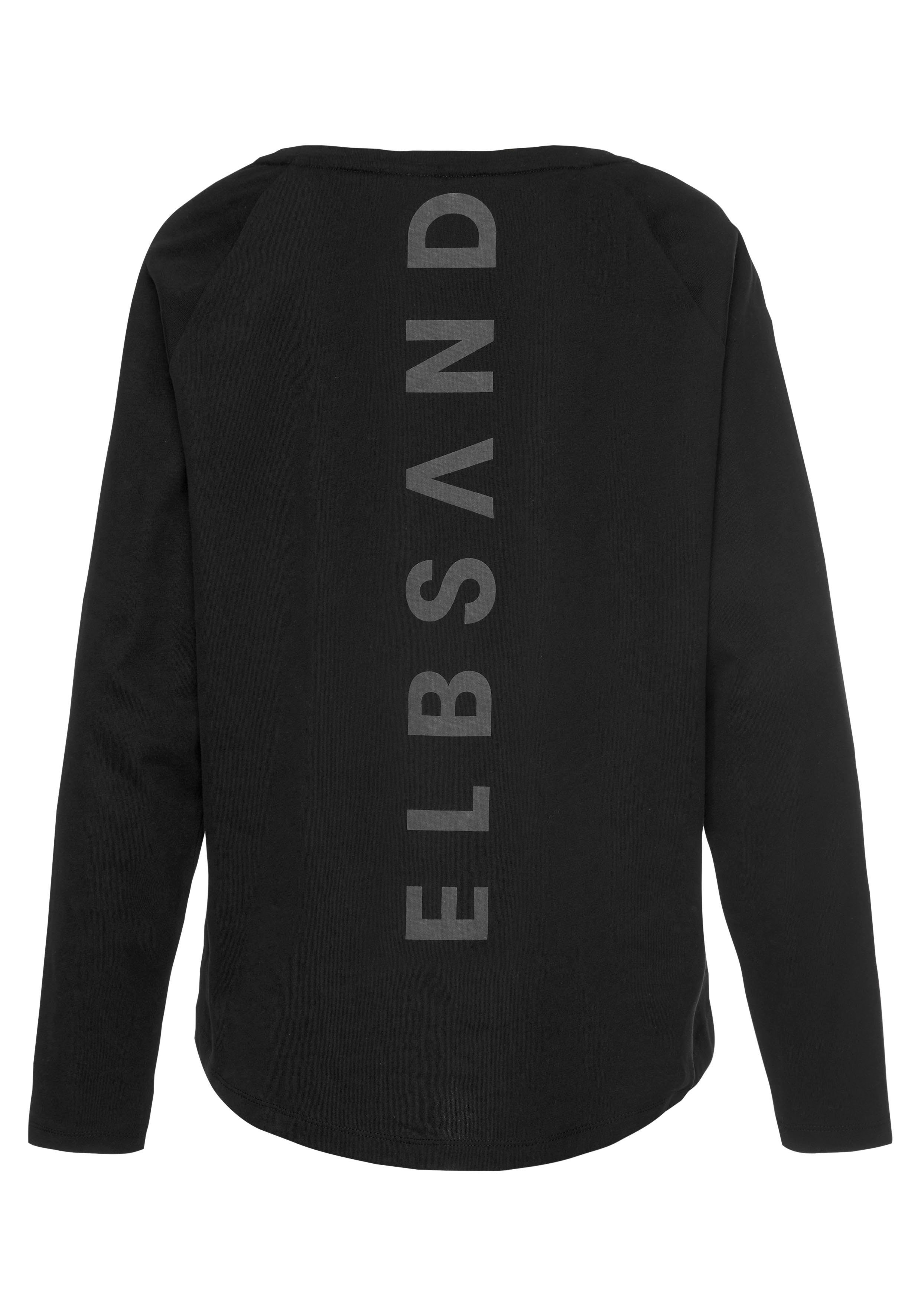 Elbsand Longsleeve TINNA met logoprint op de rug, shirt met lange mouwen van een katoenmix, sportief-casual