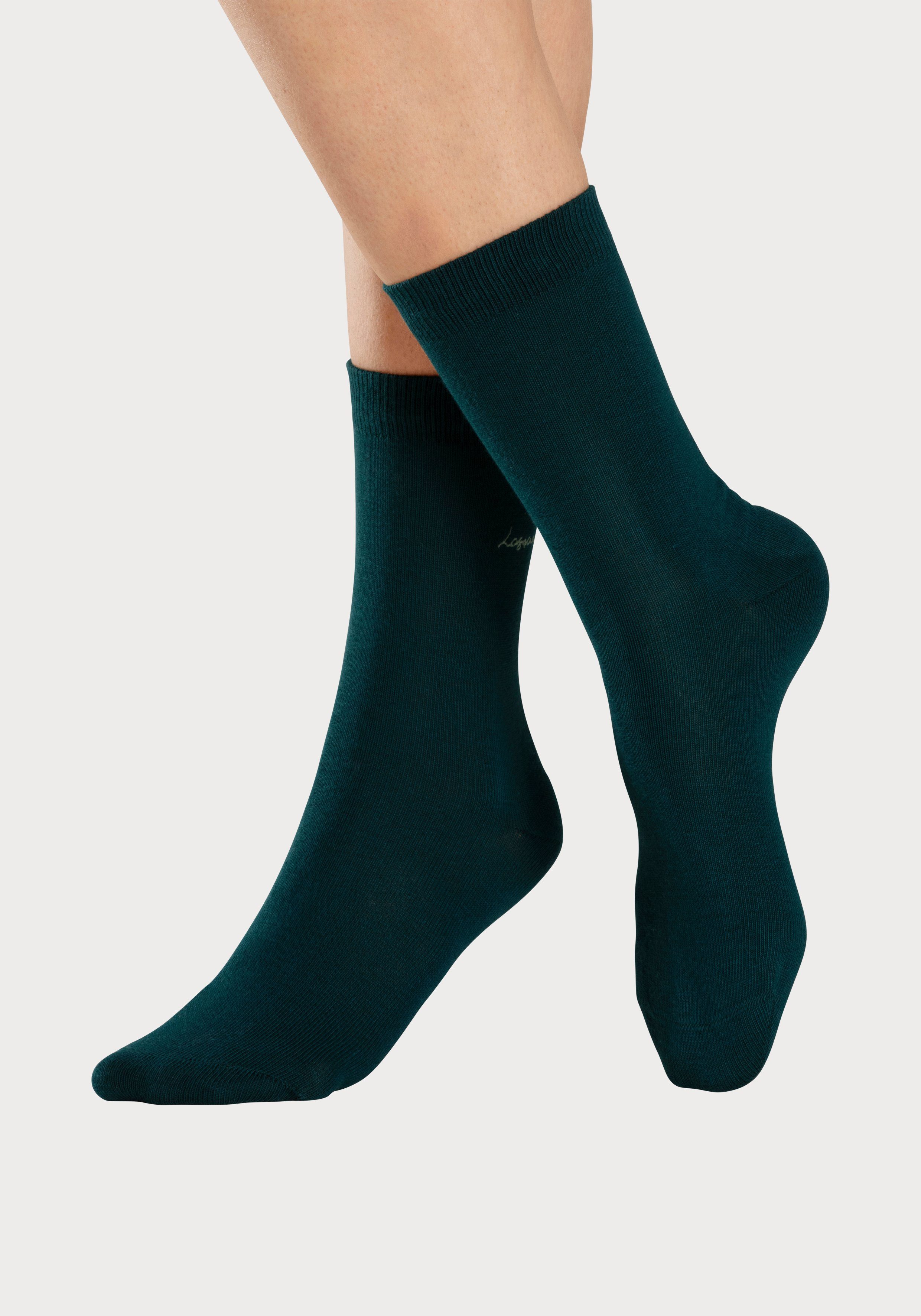 Lascana Basic sokken met hoogwaardig logoborduursel (box, 7 paar)