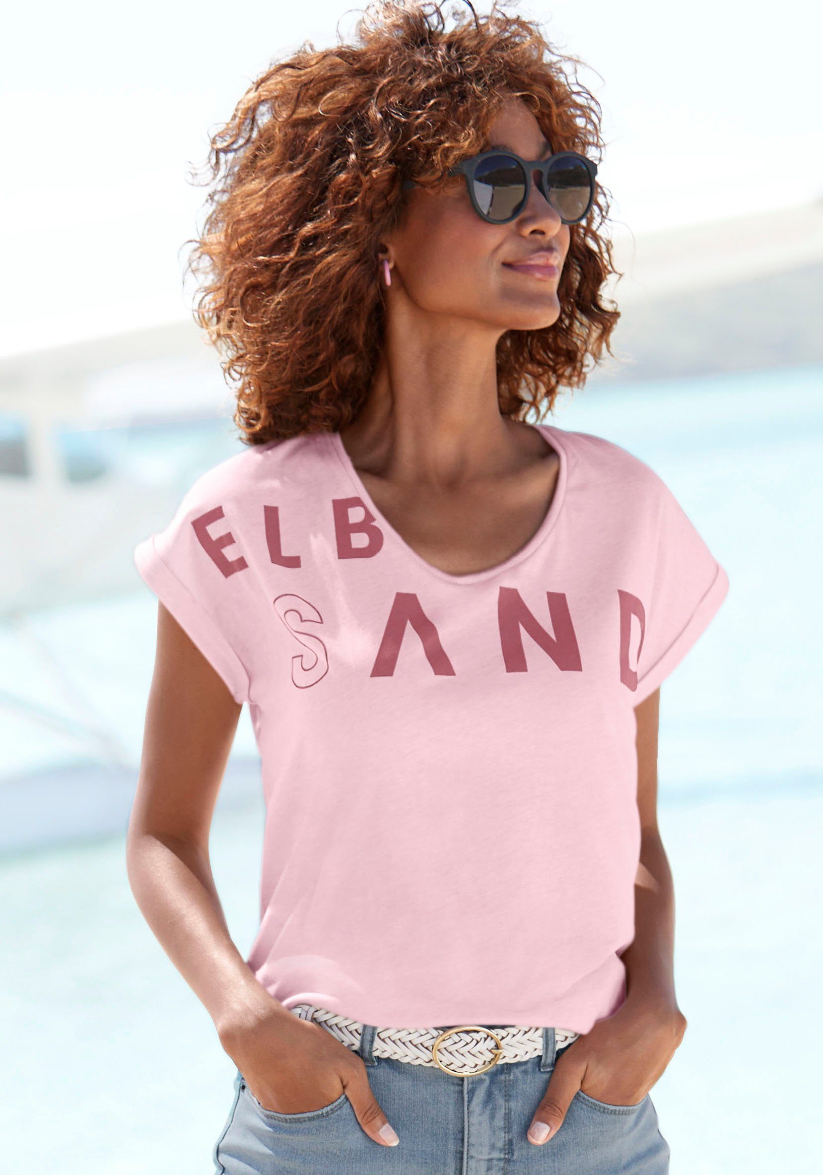 Elbsand T-shirt gemaakt van zachte jersey, shirt met korte mouwen, sportief en comfortabel