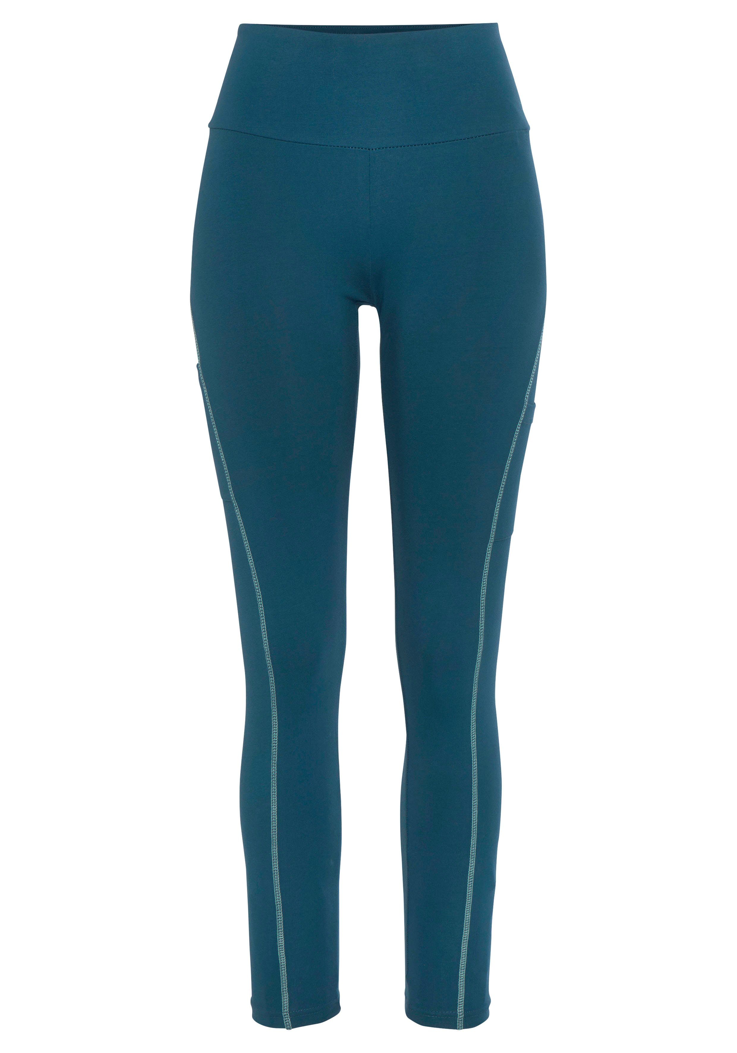 active by Lascana Legging -Sportbroek met contraststiksels en brede band