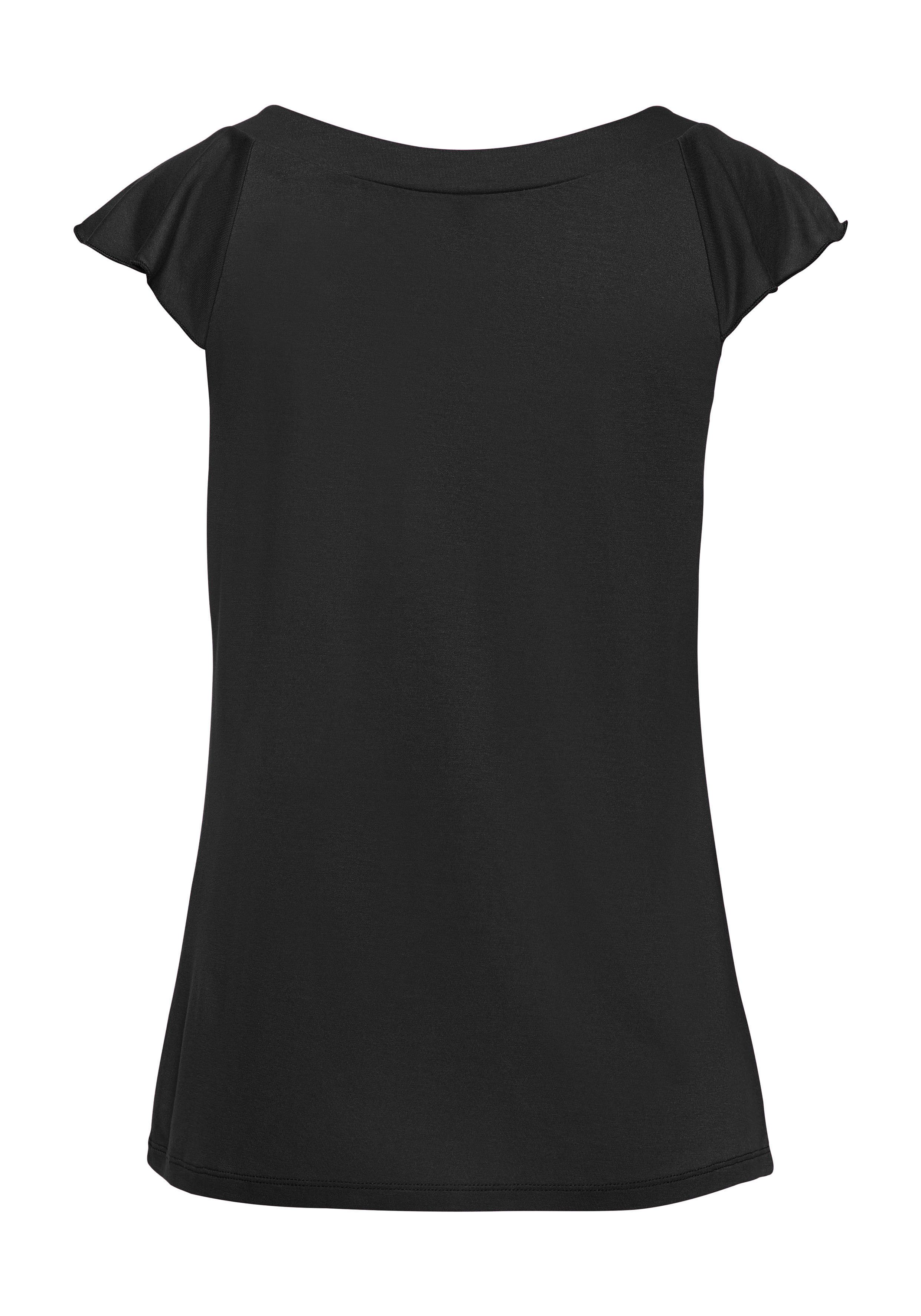 Vivance Shirt met ronde hals met speelse volants van zacht jersey, zomers