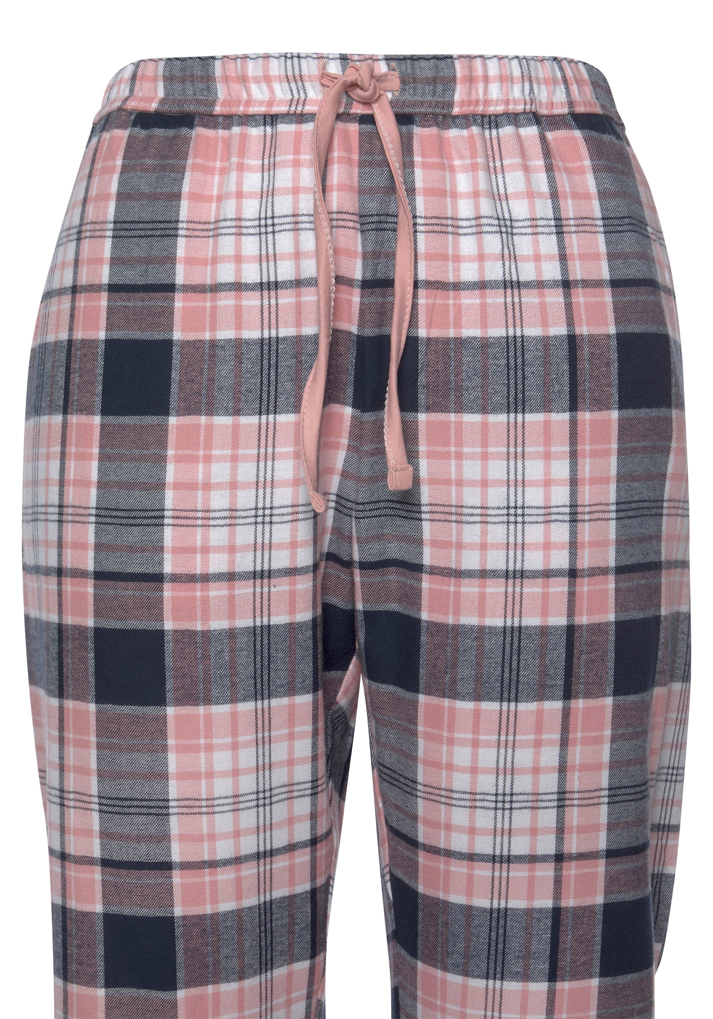H.I.S Pyjama van flanel met alover ruitpatroon (set, 2-delig)