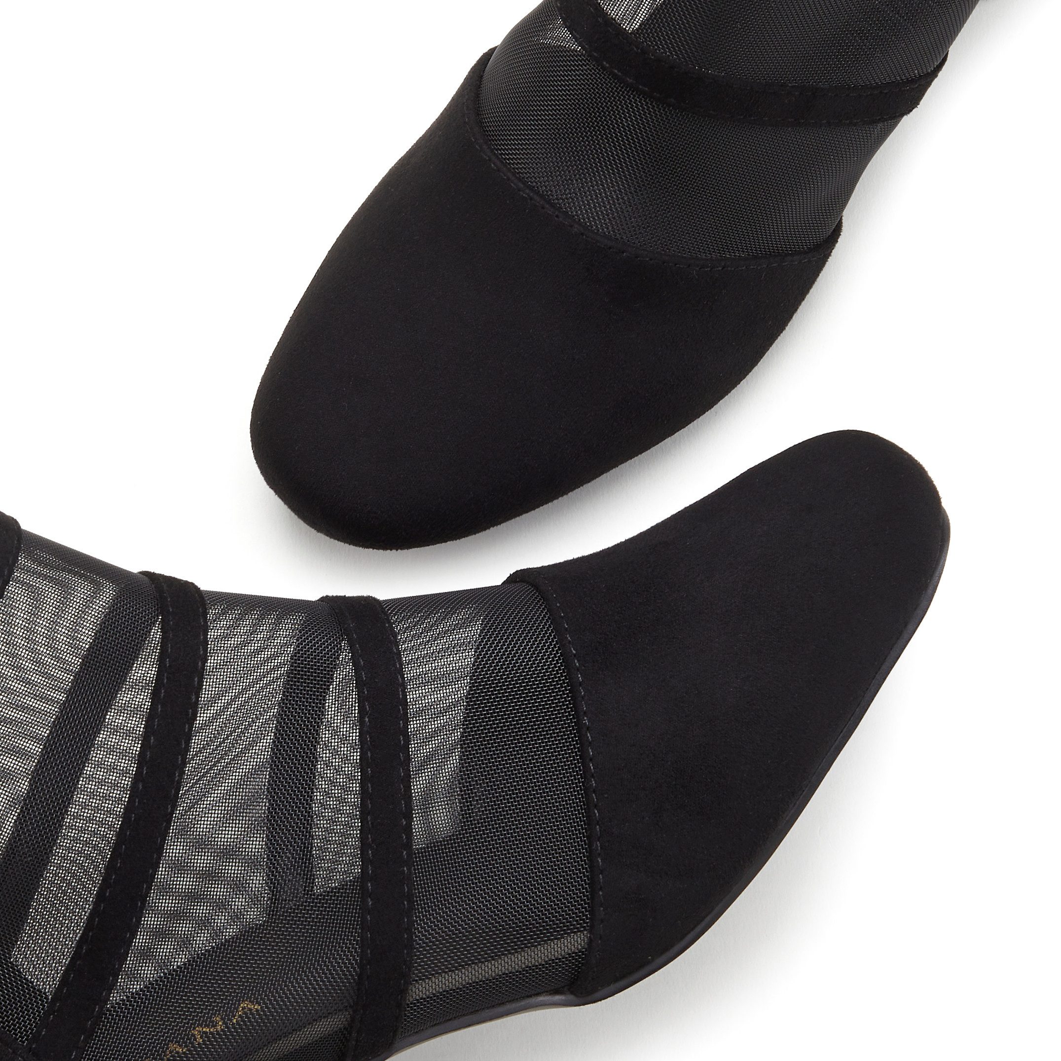 Lascana Laarsjes Ankle boots, laarzen met modieuze mesh-inzetstukken en blokhak vegan