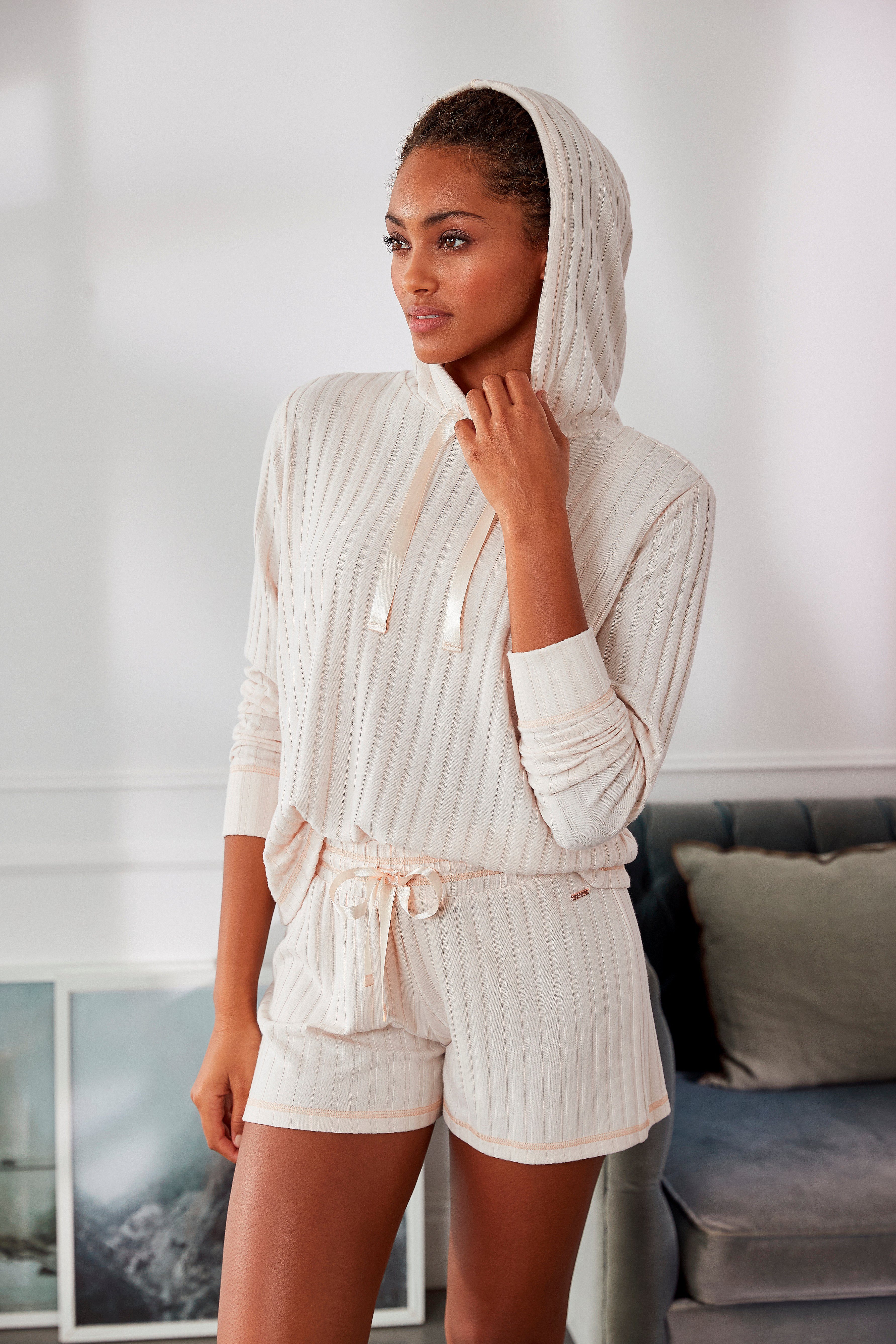 s.Oliver RED LABEL Beachwear Shirt met lange mouwen Capuchon met satijnband
