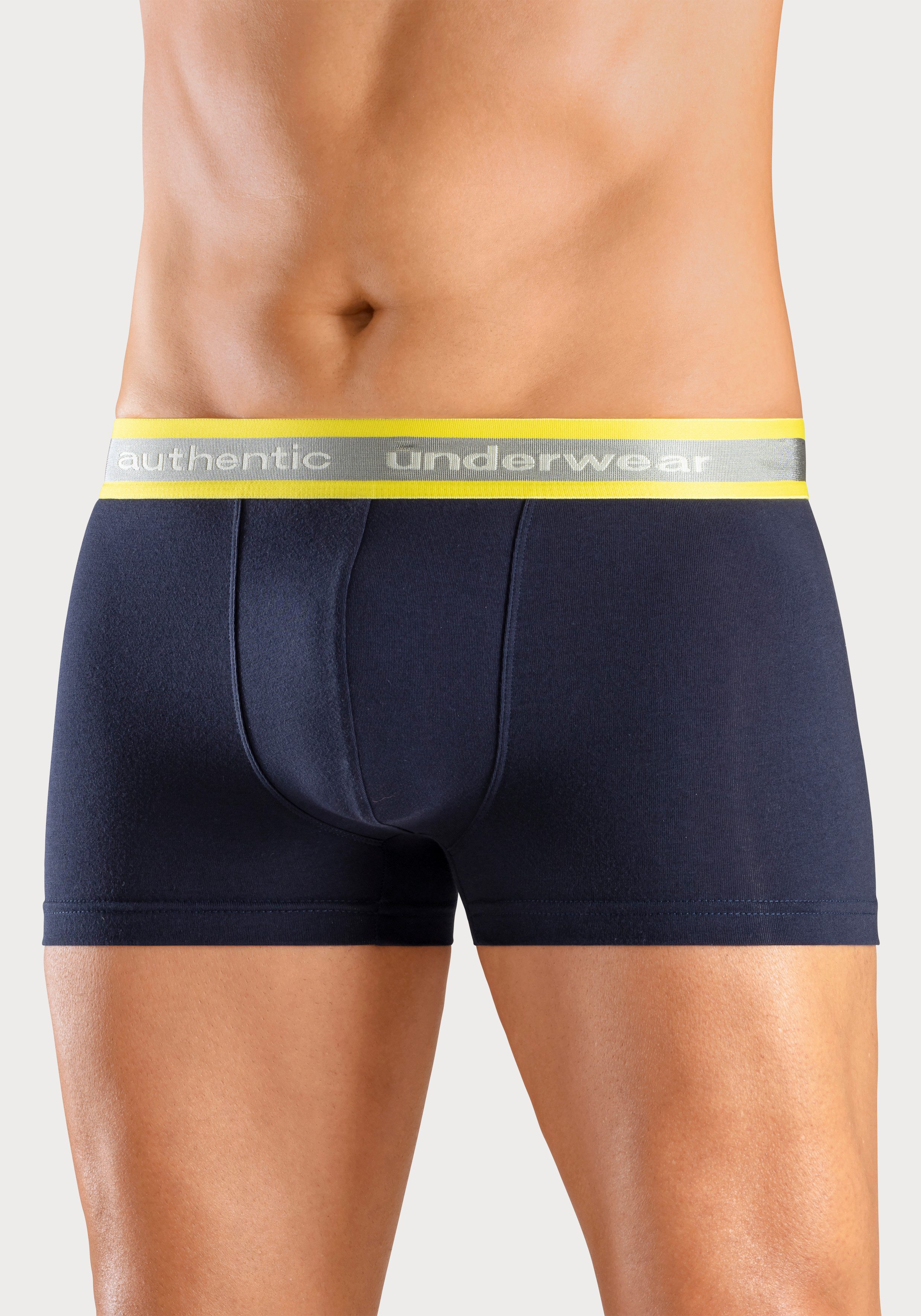 AUTHENTIC LE JOGGER Boxershort , aangenaam zachte neon-boord (4 stuks, Set van 4)