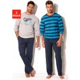 h.i.s pyjama bovenstukken met verschillende designs (set van 2) blauw
