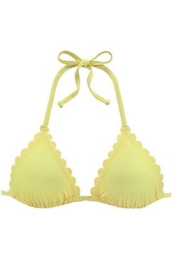 lascana triangel-bikinitop scallop met gelaserde gegolfde rand geel