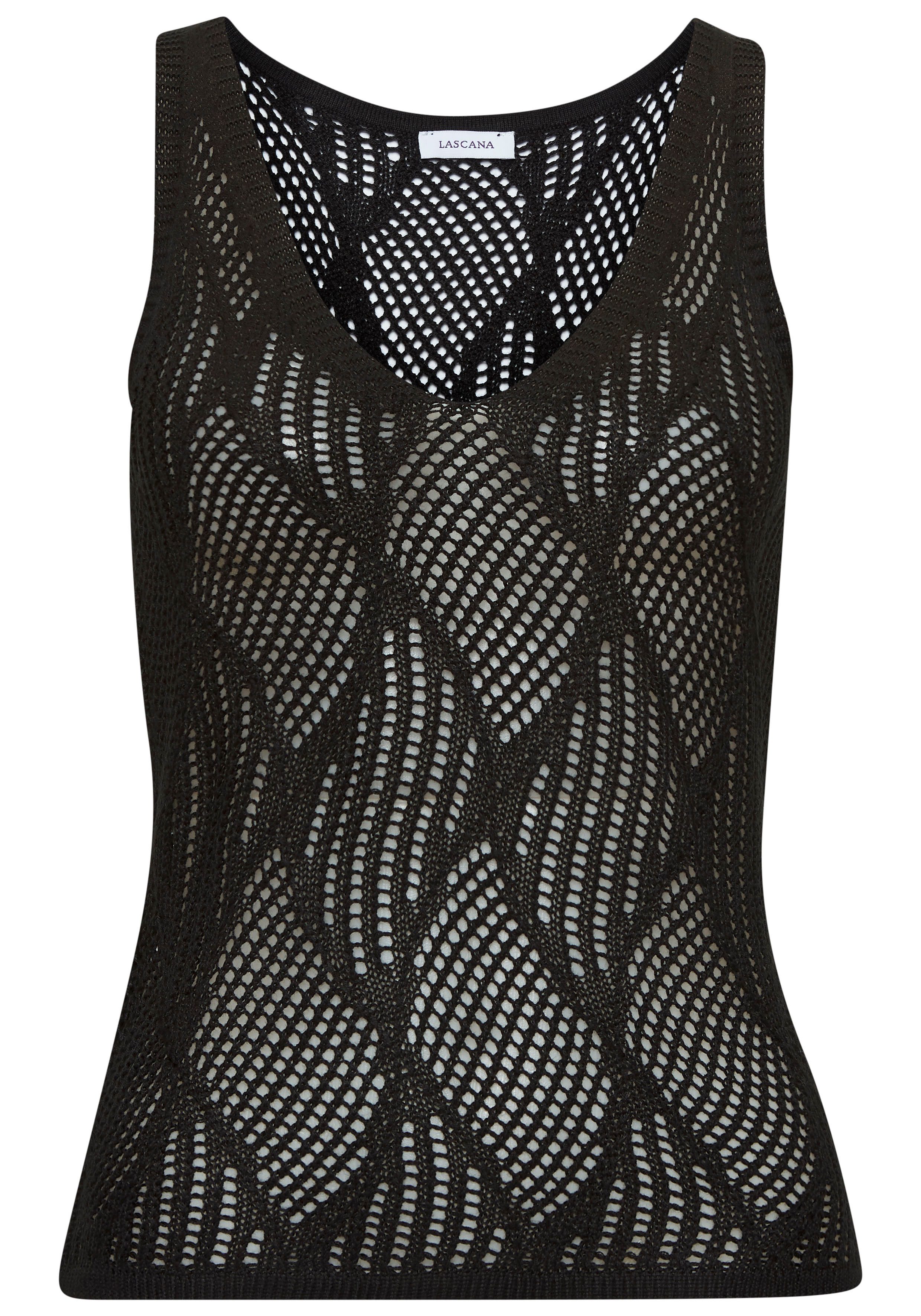 Lascana Gebreide top strandtops maat 44/46 zwart