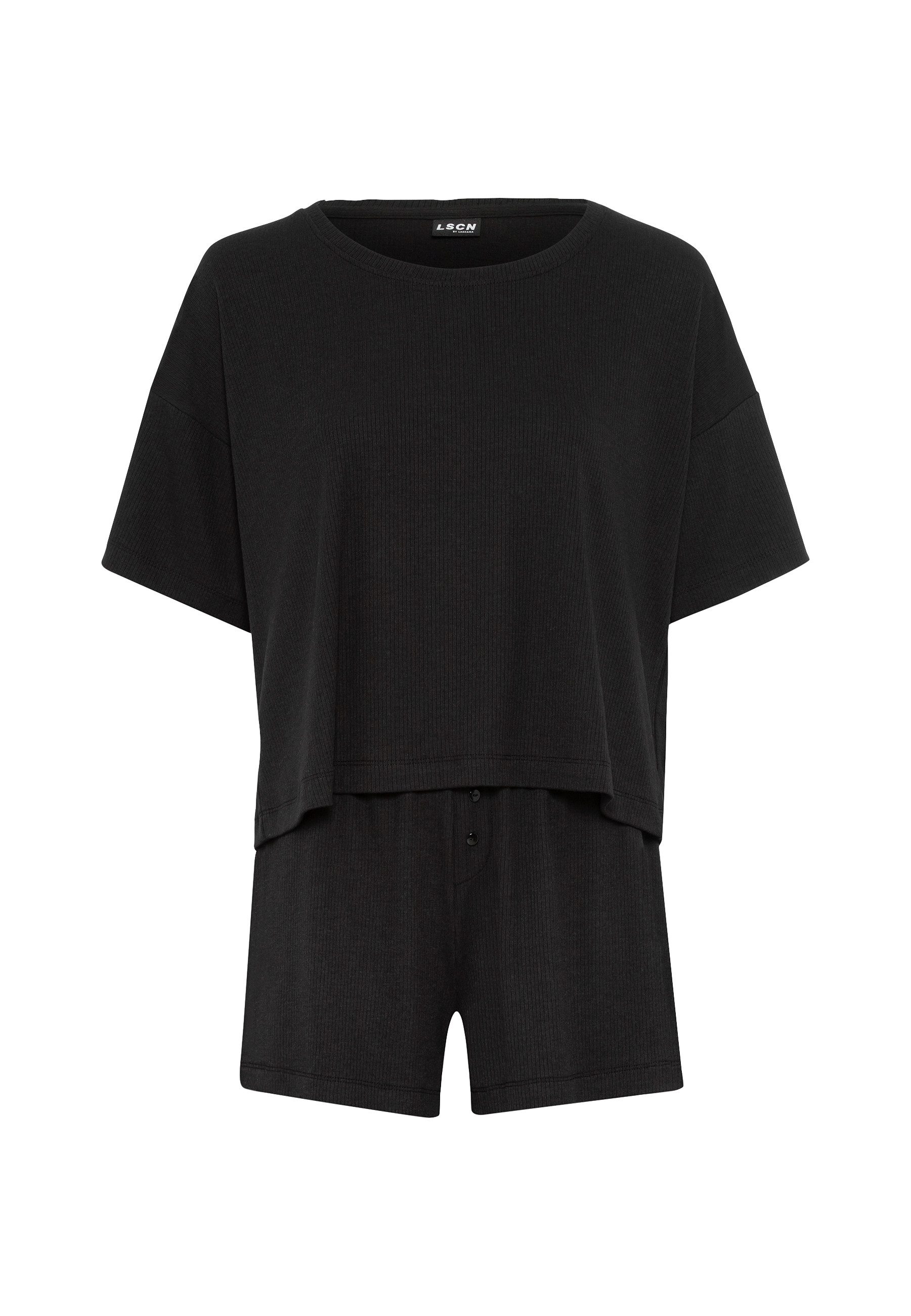 LSCN by LASCANA Shortama met kleine sierknoopsluiting (2-delig)