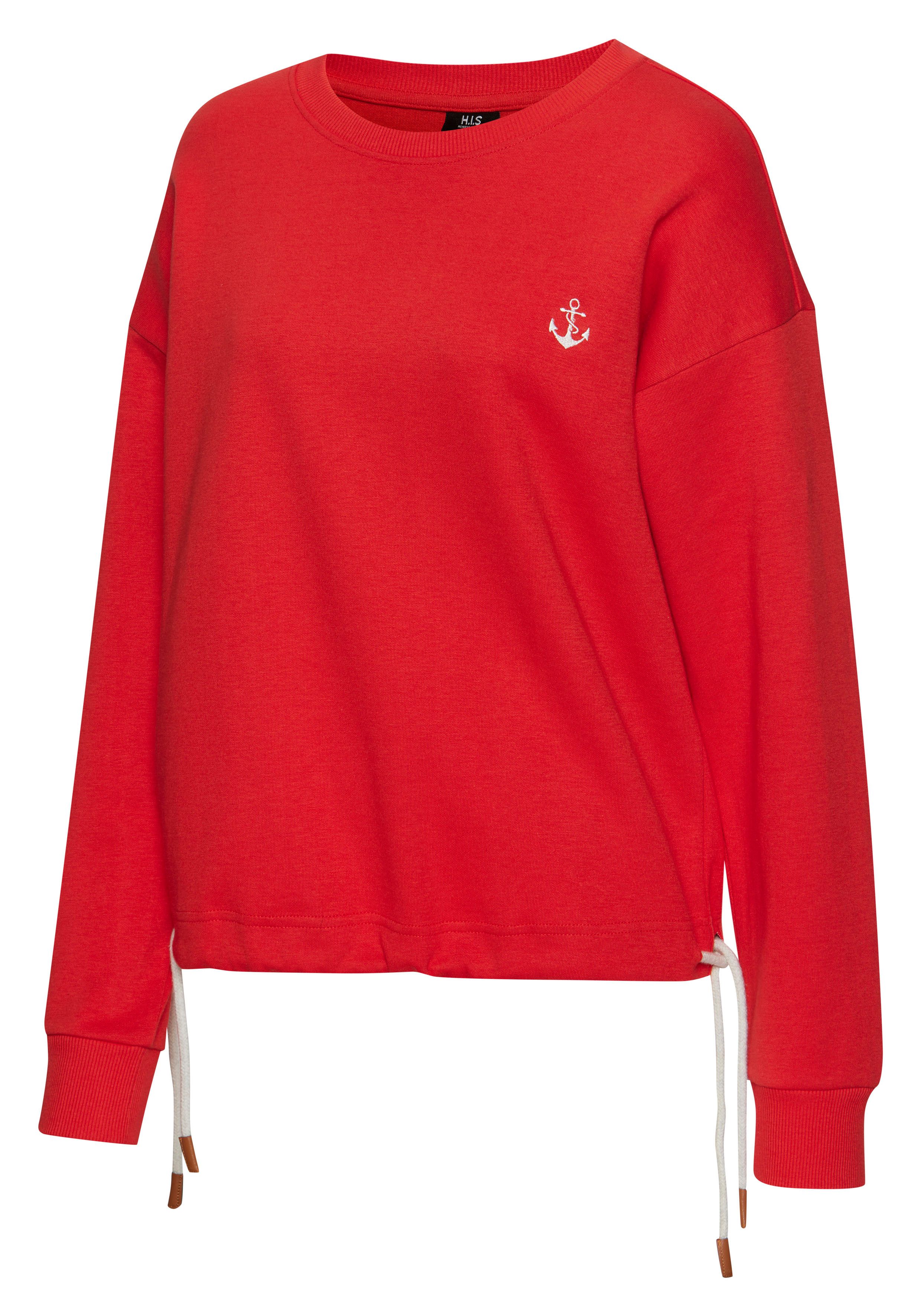 H.I.S Sweater met tunnelkoord aan de boord, loungewear