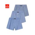 h.i.s geweven boxershort in geweven overhemdkwaliteit (3 stuks) blauw