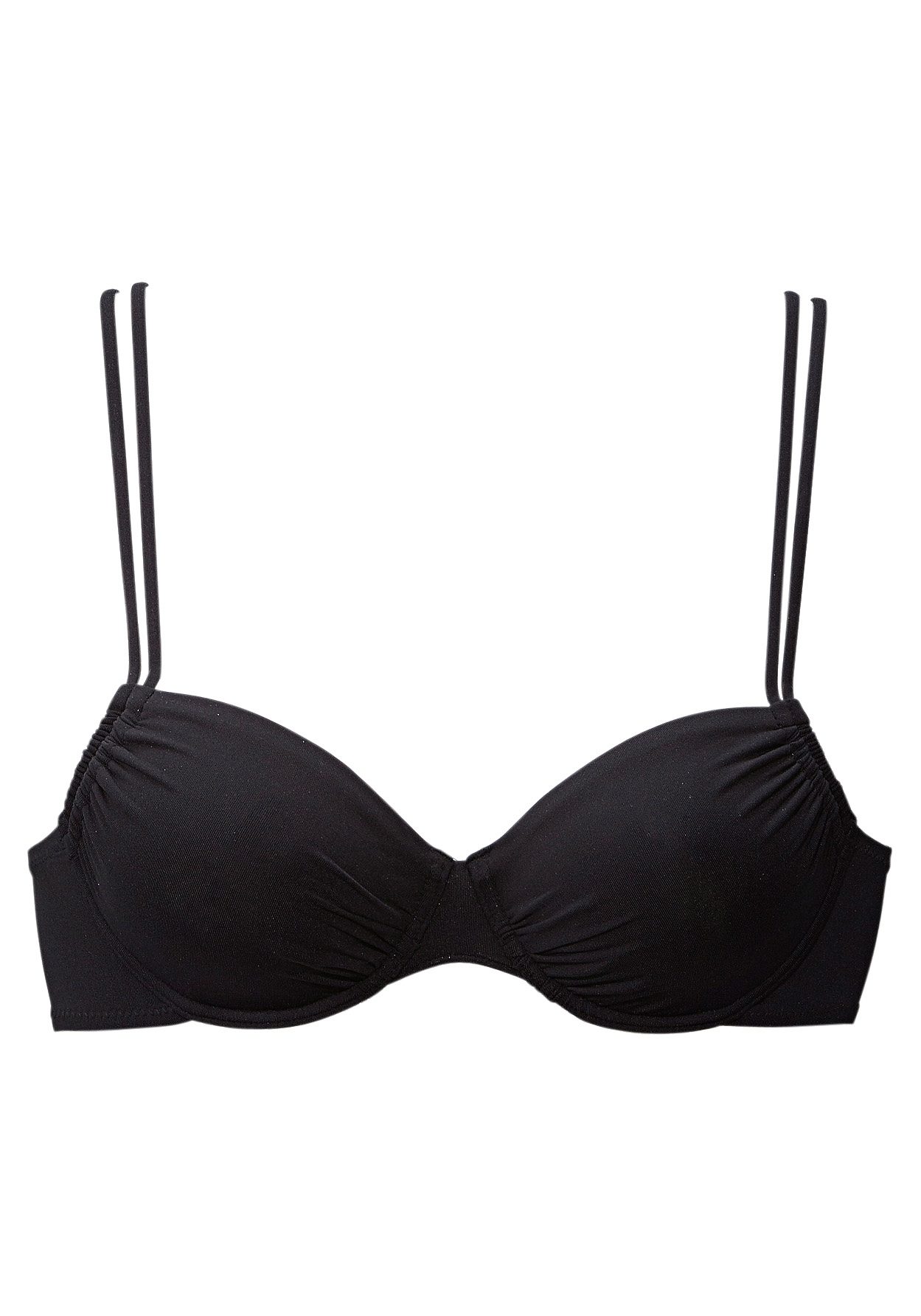 Buffalo Bikinitop met beugels Happy opzij aan te rimpelen beugel bikini's maat C C zwart