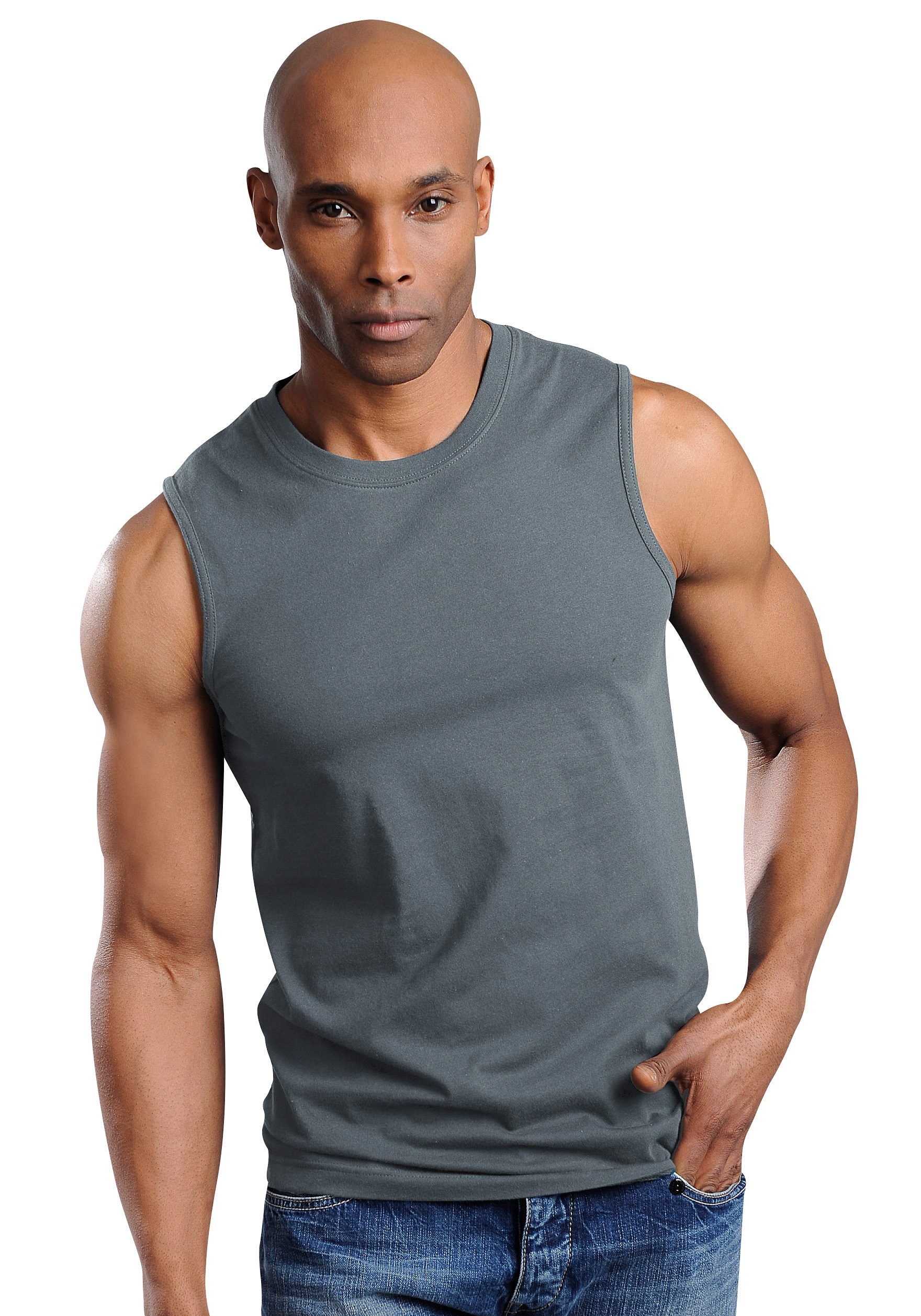 H.I.S Muscle-shirt met een ronde hals (set, 3-delig) heren maat 10/4XL multicolor