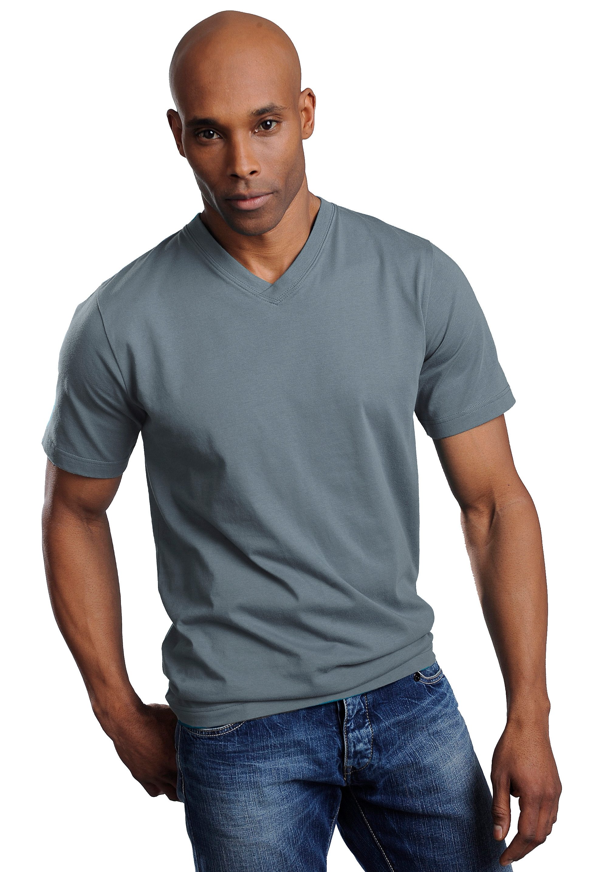 H.I.S T-shirt met v-hals van katoen, onderhemd, t-shirt (set, 3-delig)