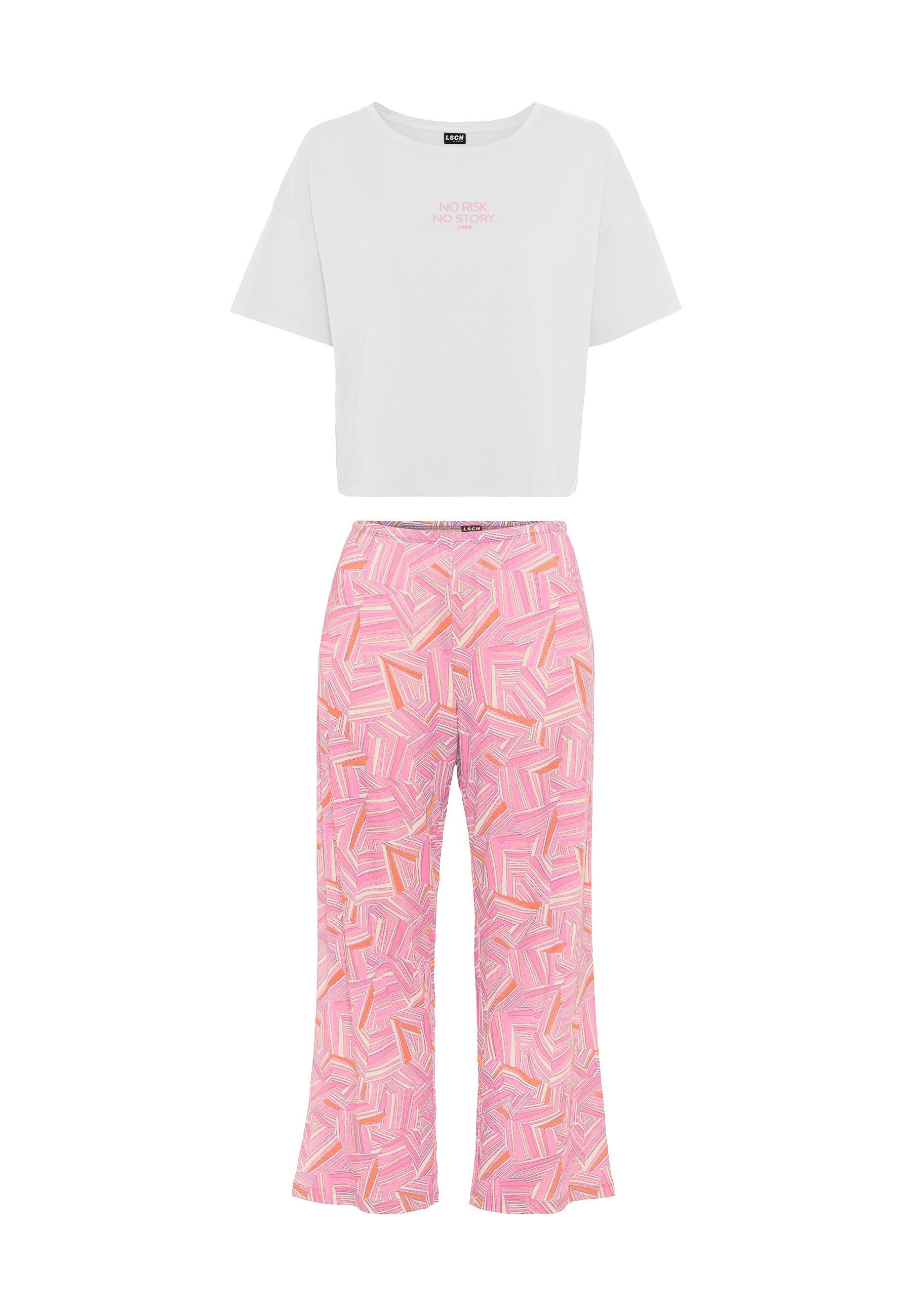 LSCN by LASCANA Pyjama met mooie all-over print (2-delig)