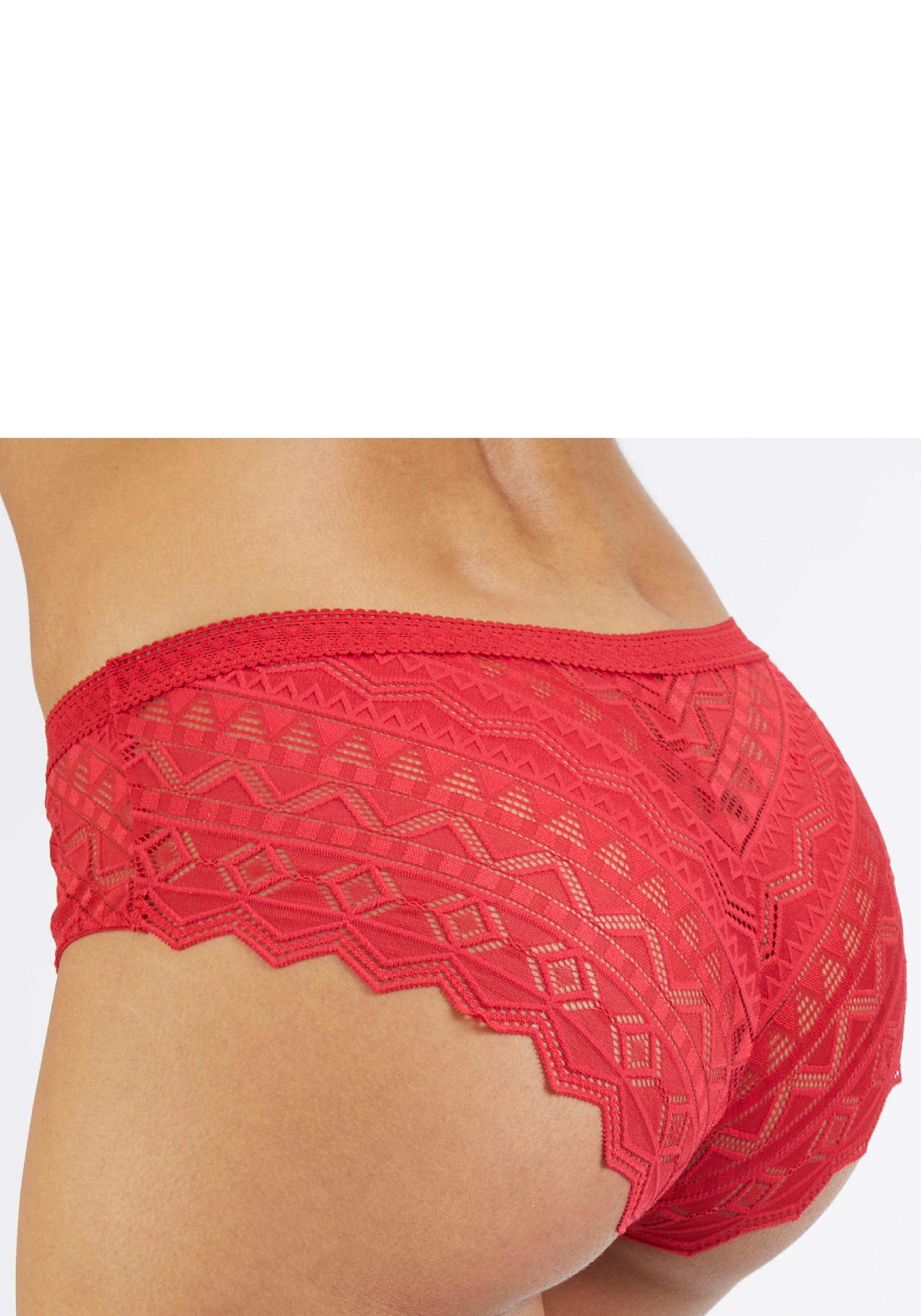 s.Oliver RED LABEL Beachwear Slip Romane met grafische kant in transparante look