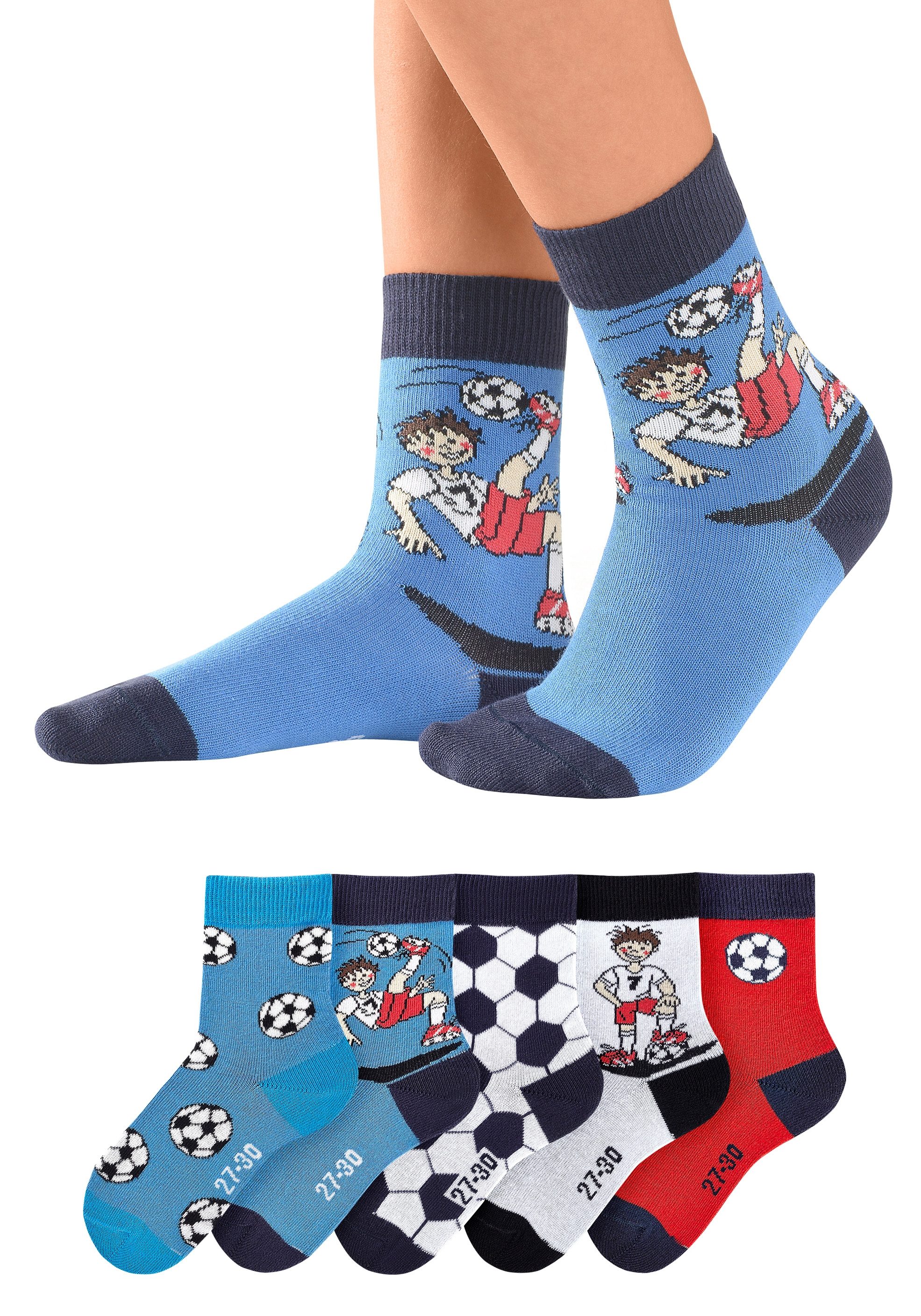 H.I.S Sokken met voetbalmotieven (set, 5 paar)