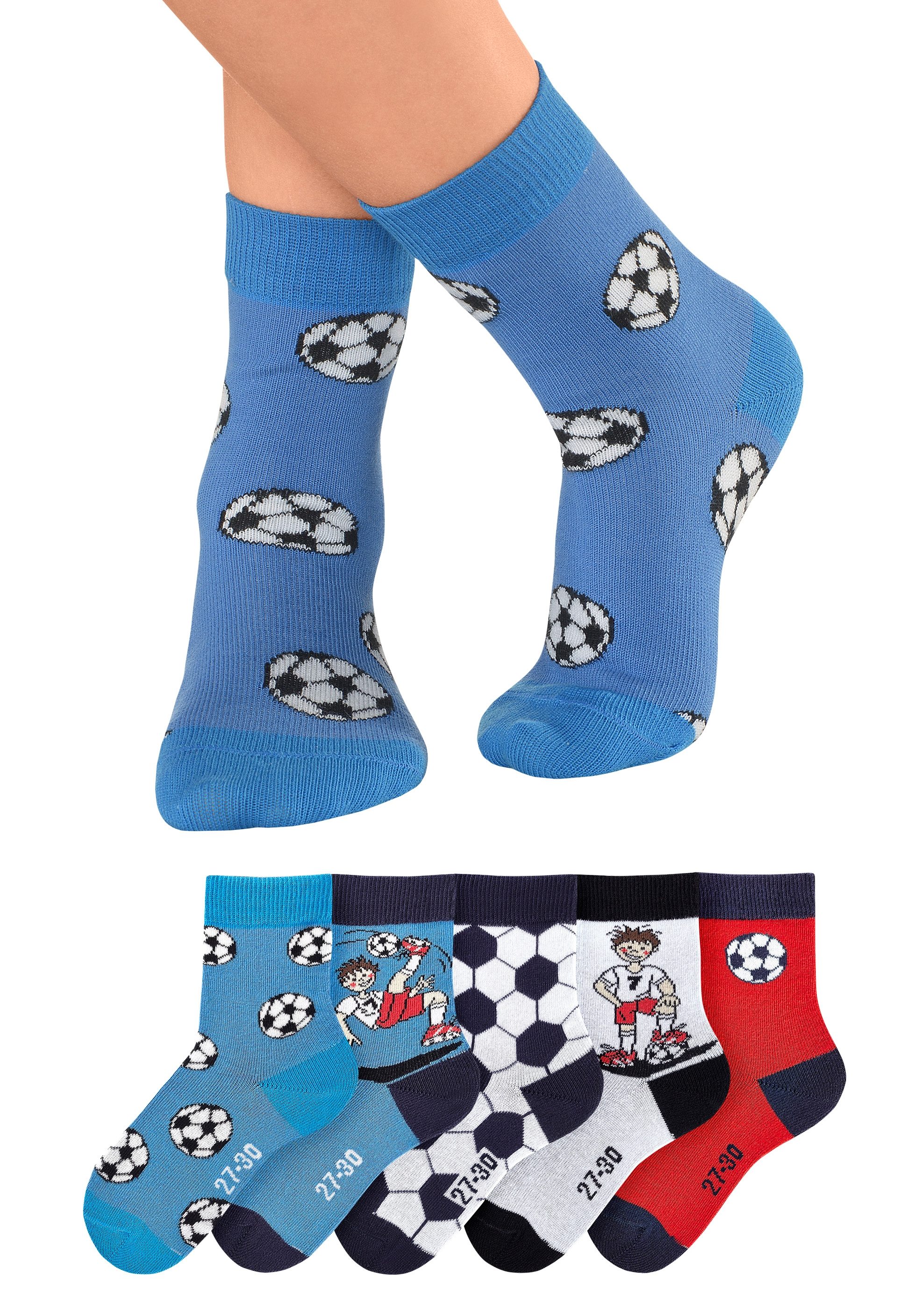 H.I.S Sokken met voetbalmotieven (set, 5 paar)