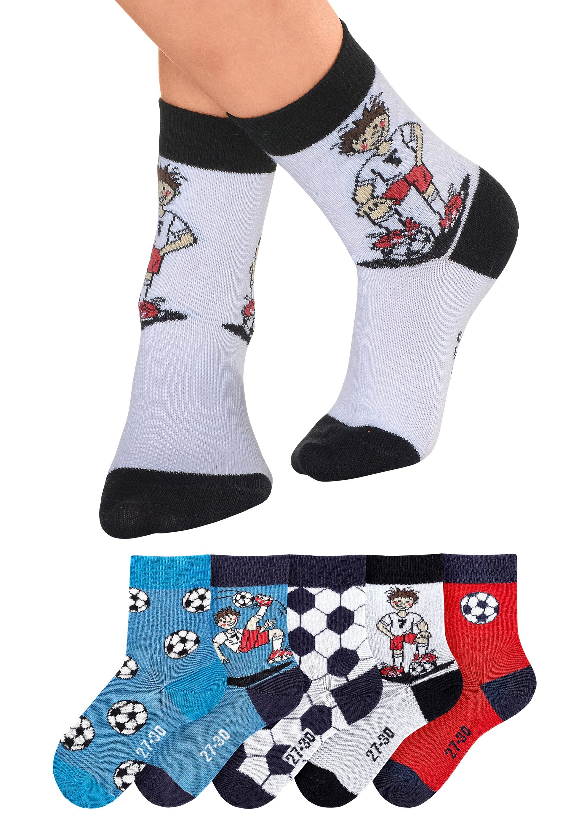 H.I.S Sokken met voetbalmotieven (set, 5 paar)