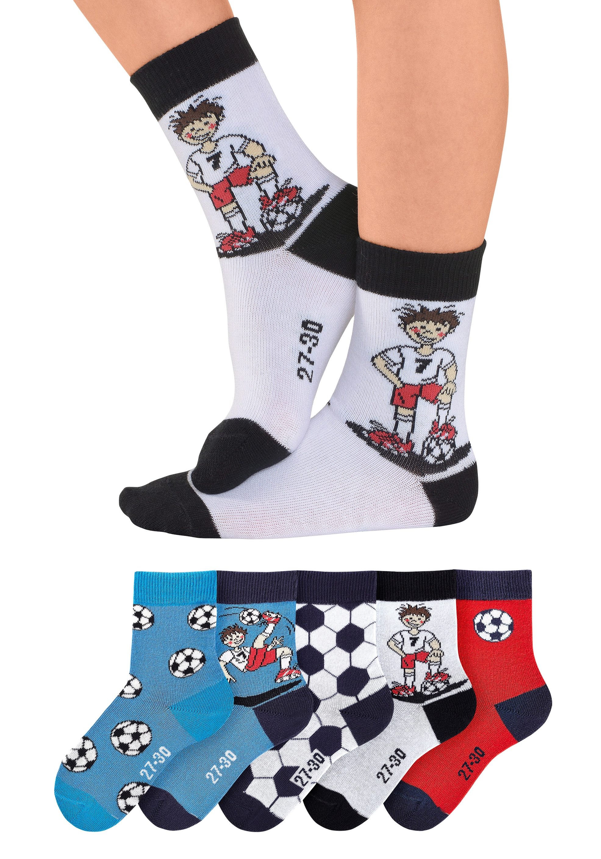 H.I.S Sokken met voetbalmotieven (set, 5 paar)