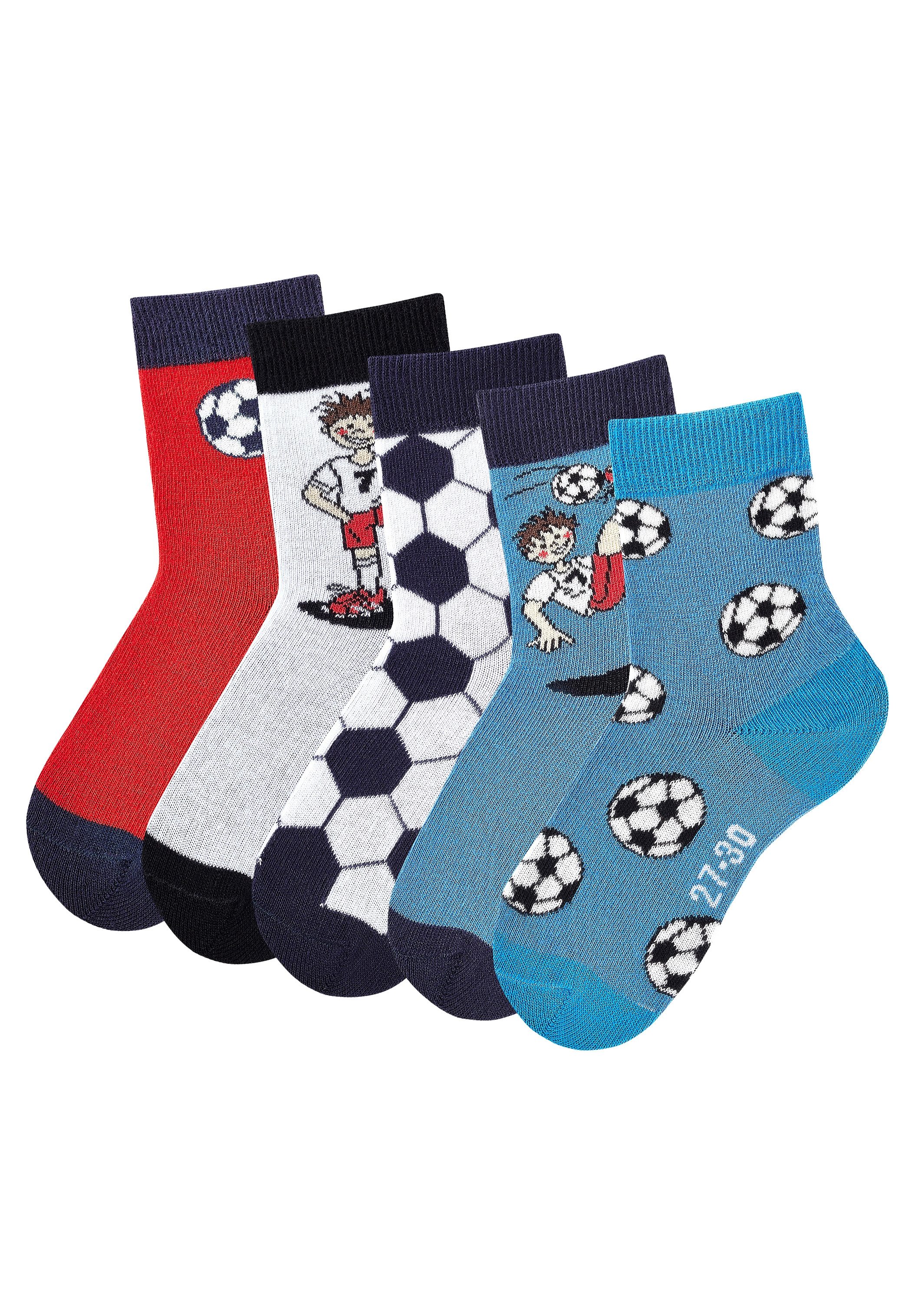 H.I.S Sokken met voetbalmotieven (set, 5 paar)