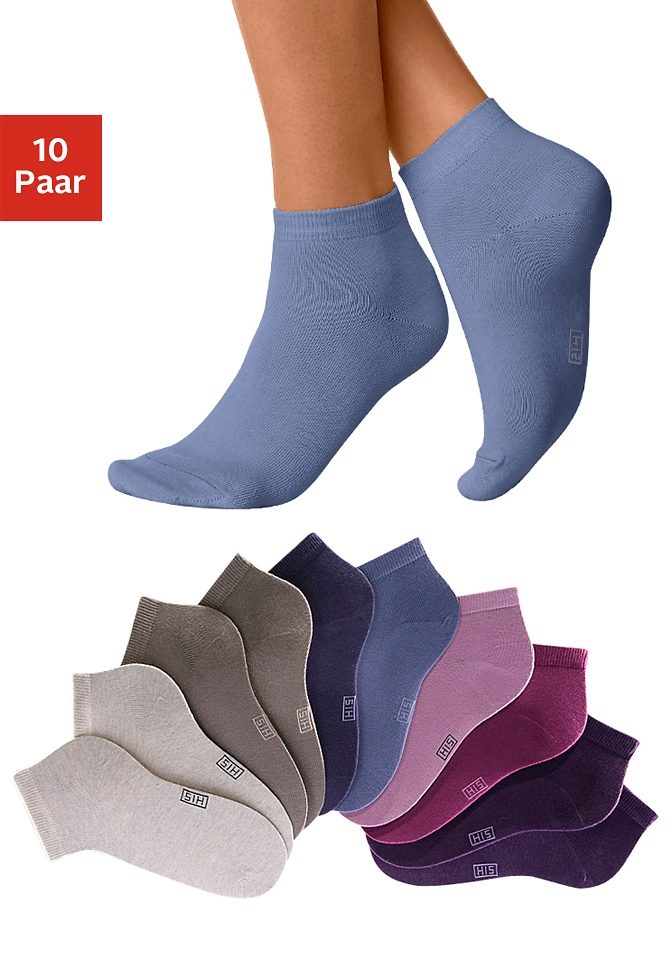 H.I.S Korte sokken met verstevigde hiel en teen (set, 10 paar)